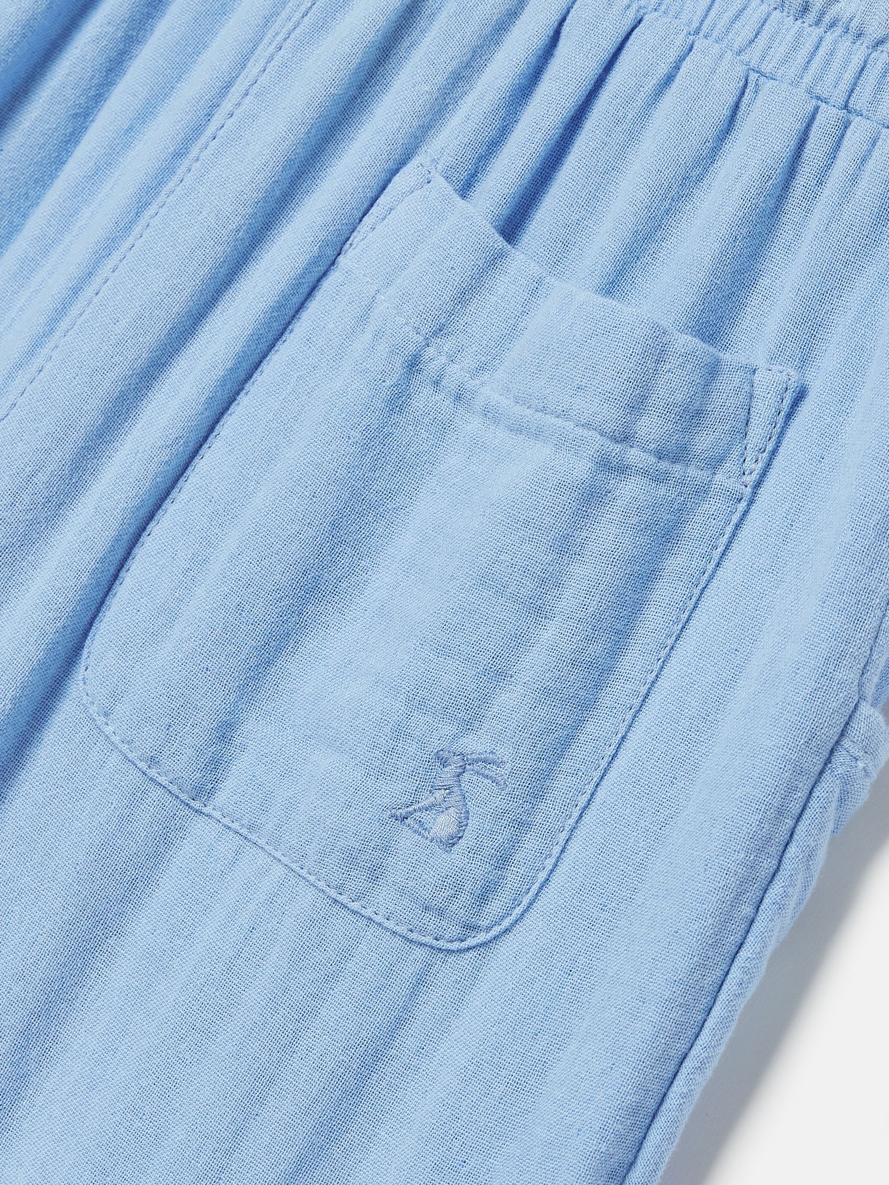 Girls' Playtime Blue Textured Woven Trousers - Image 6 of 6