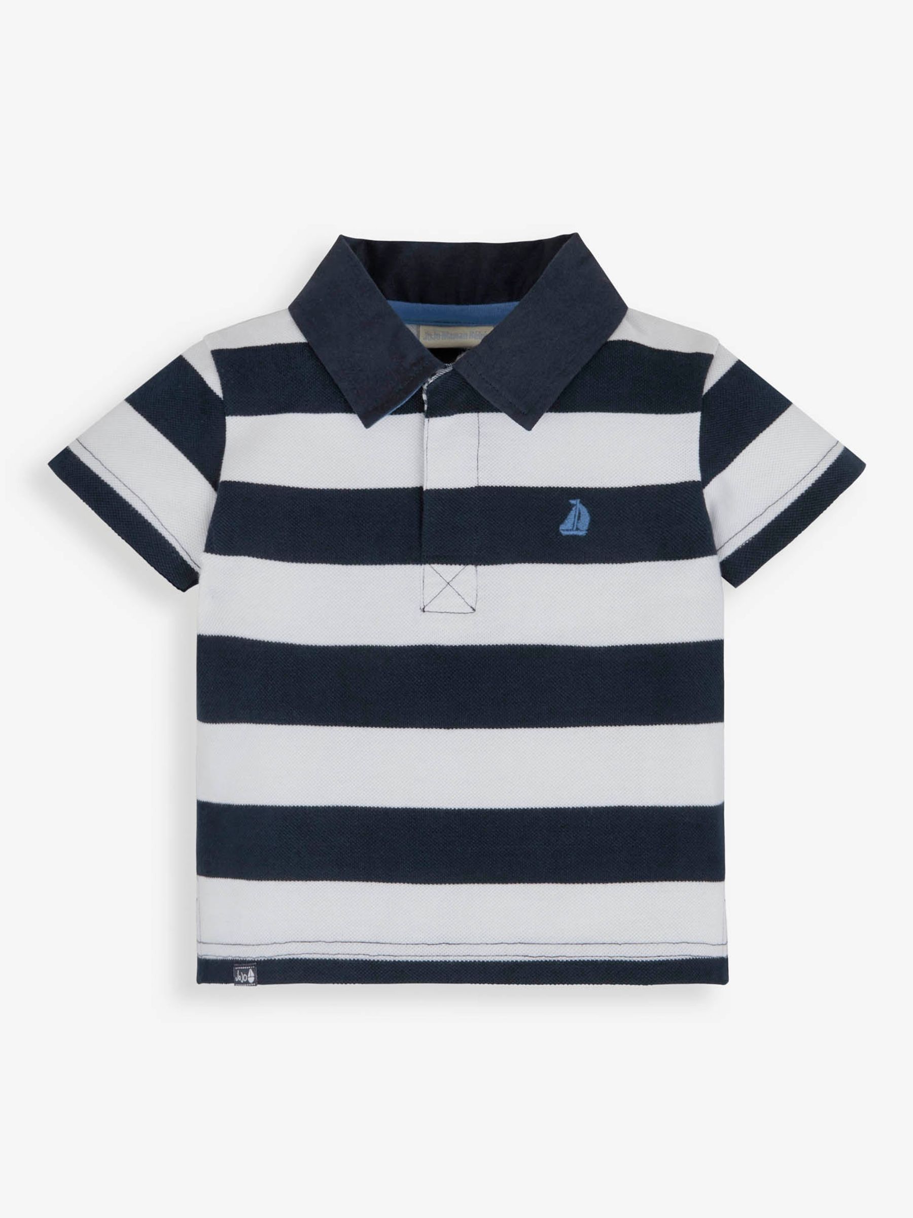 Navy White Stripe Classic Stripe Polo Shirt - Image 1 of 1