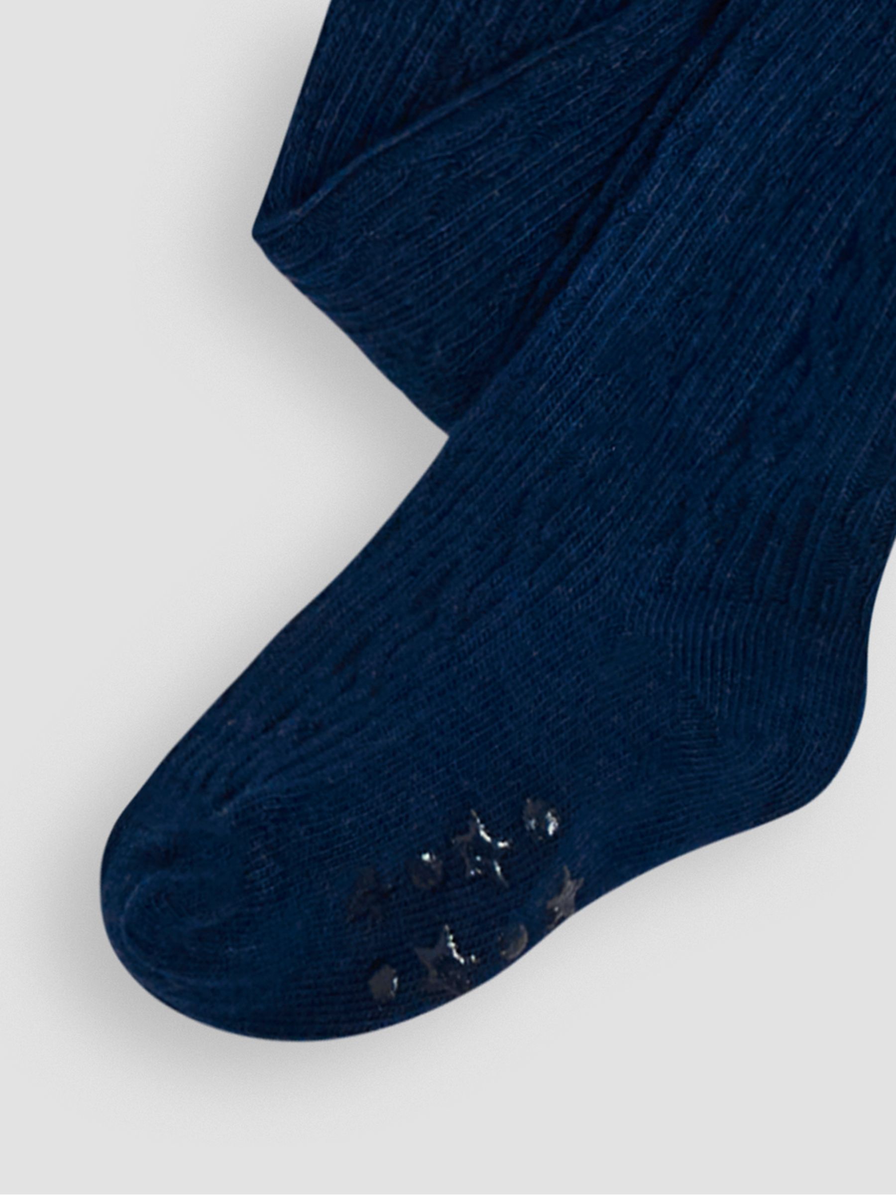 Navy Blue Cotton Rich Cable Tights - Image 3 of 3