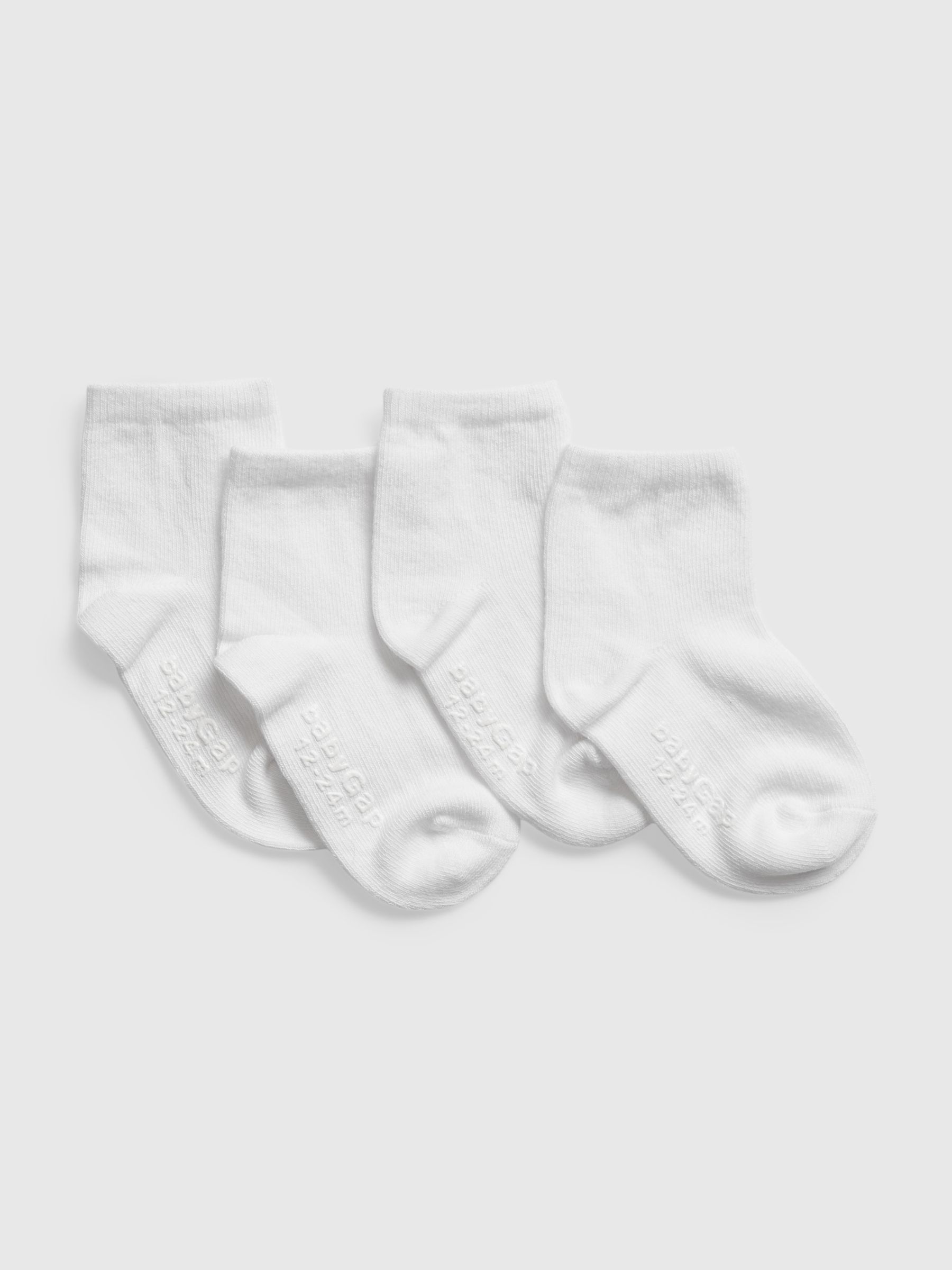 White Toddler Crew Socks 4 Pack - Image 1 of 1