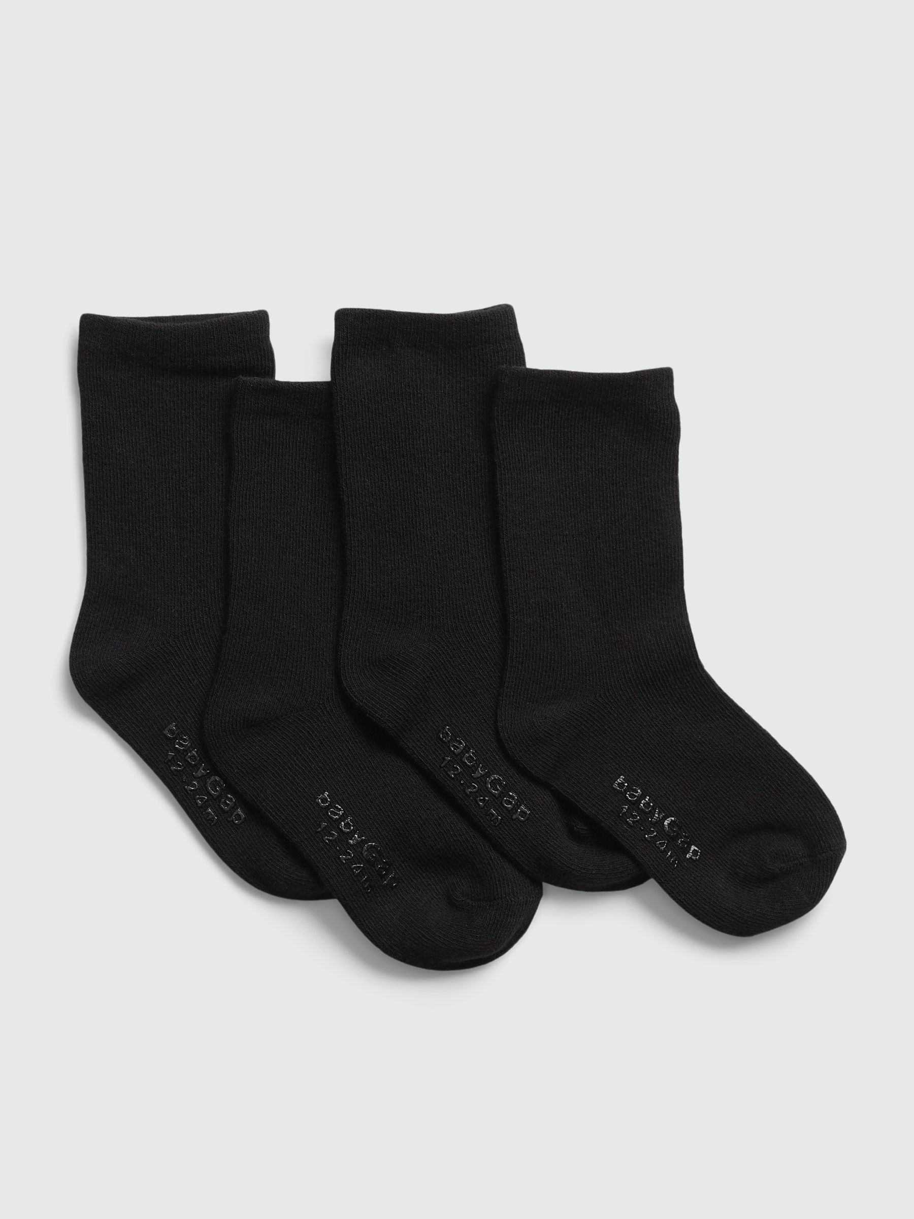 Black Toddler Crew Socks 4 Pack - Image 1 of 1
