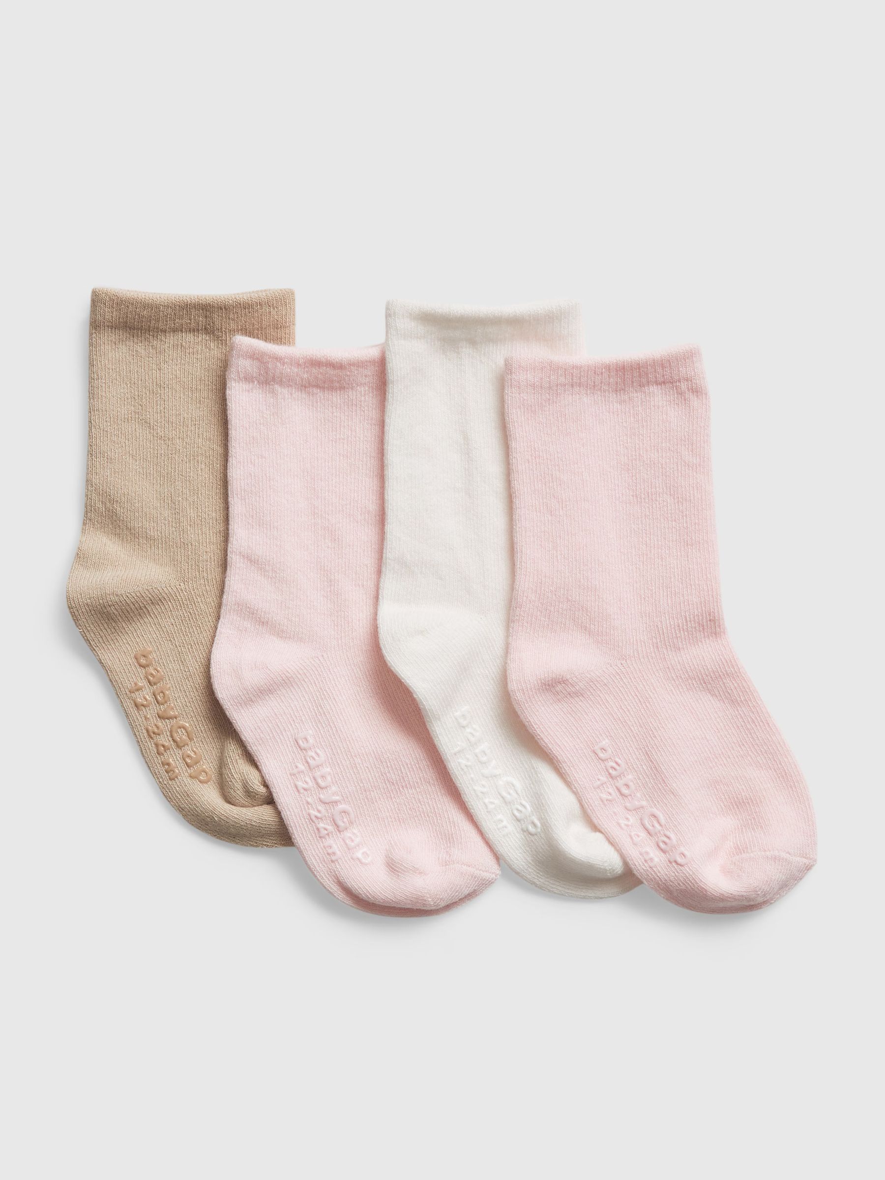Pink & White Crew Socks 4-Pack - Image 1 of 1