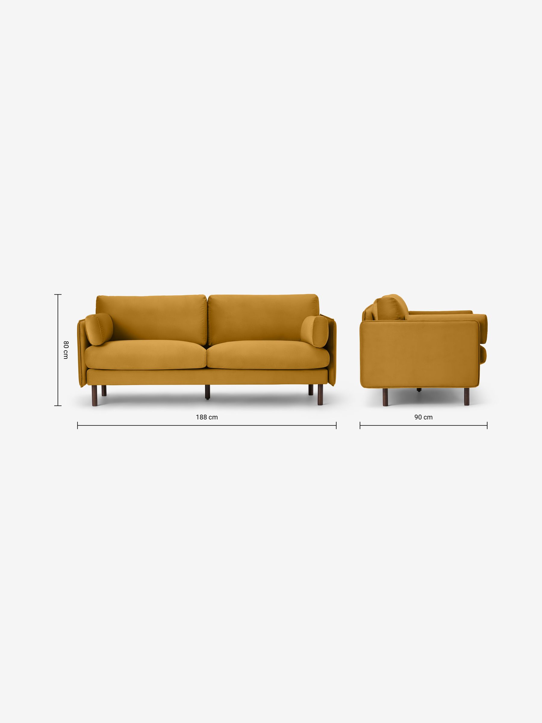 Brayla Sofa in a Box in Ochre Yellow - Image 8 of 8