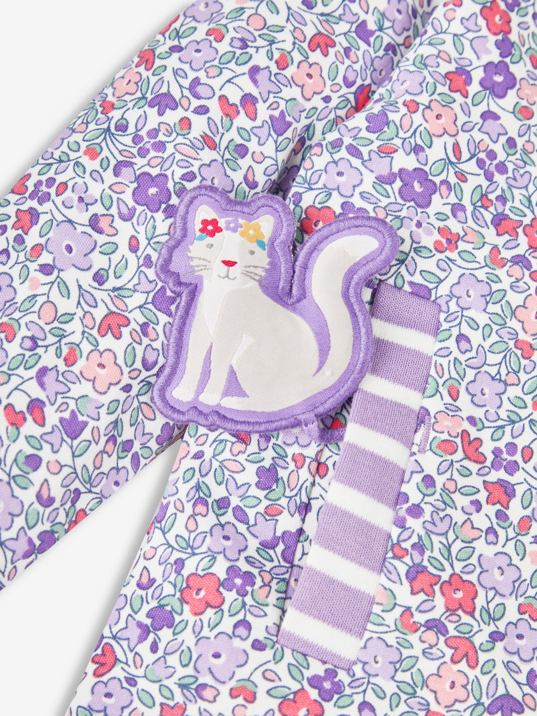 Lilac Purple Bunny & Cat Appliqué Reversible Hoodie With Pet In Pocket - Image 5 of 5