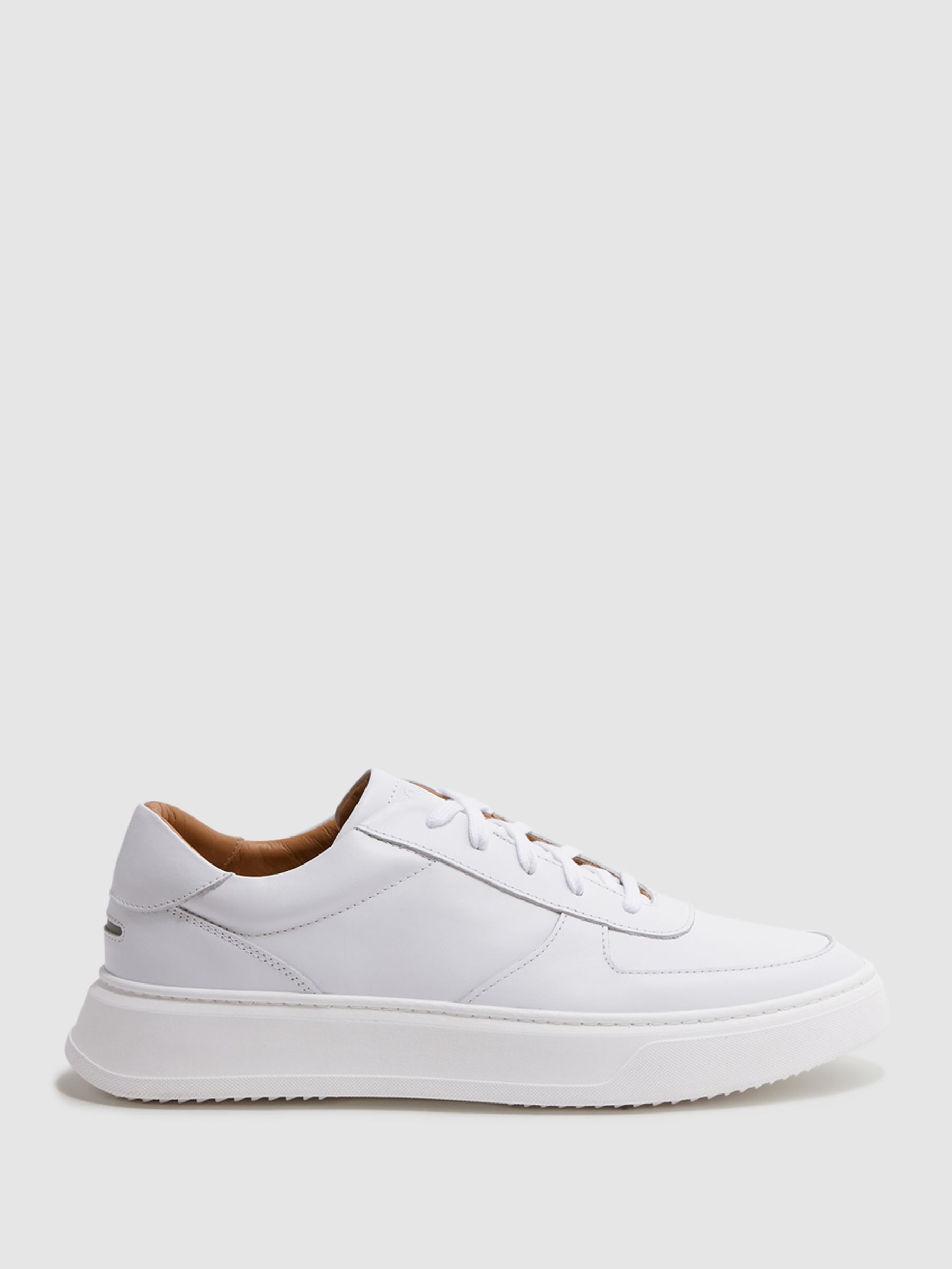 Unseen Footwear Suede Marais Trainers in Optic White - Image 1 of 8