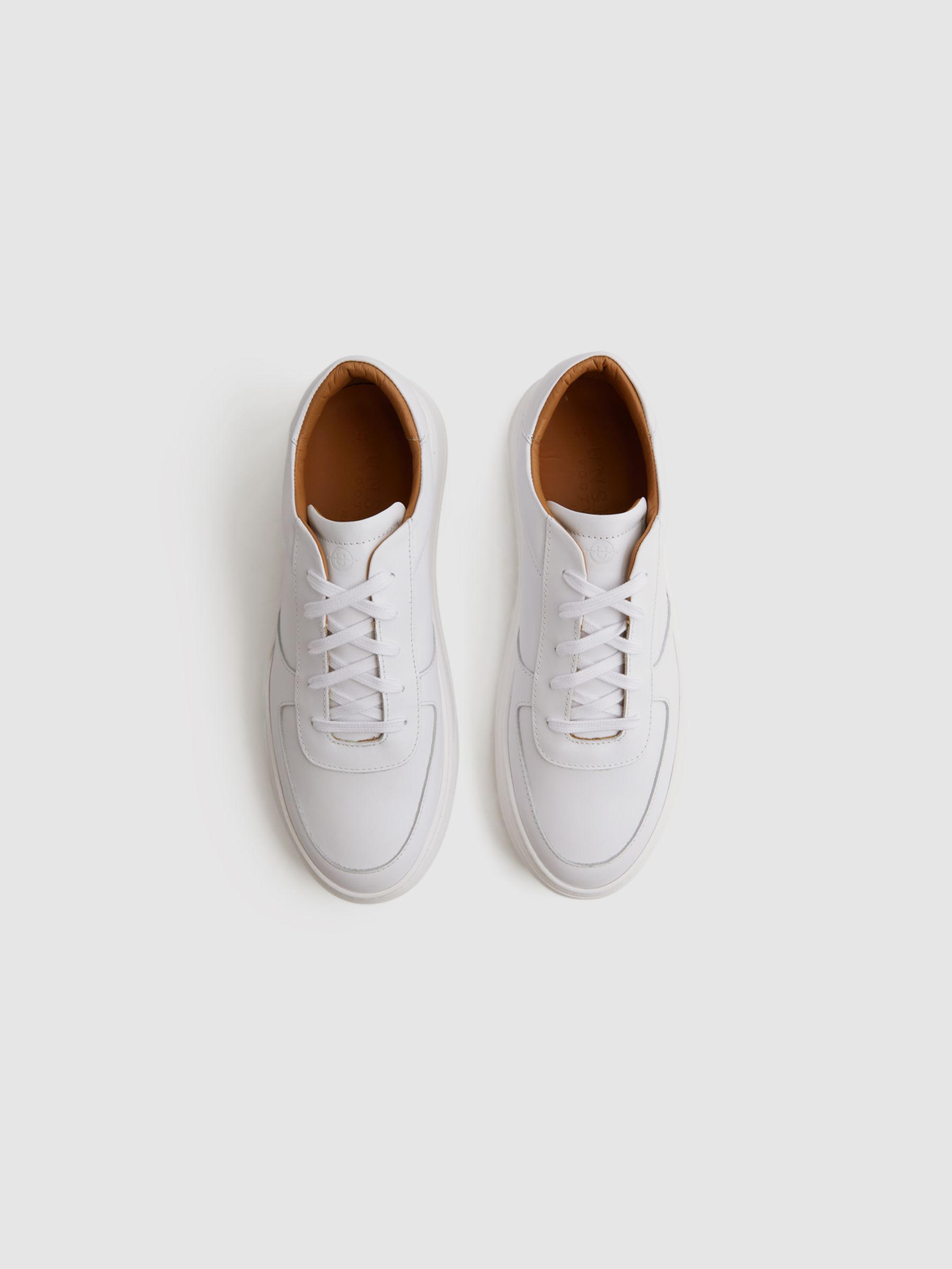 Unseen Footwear Suede Marais Trainers in Optic White - Image 4 of 8
