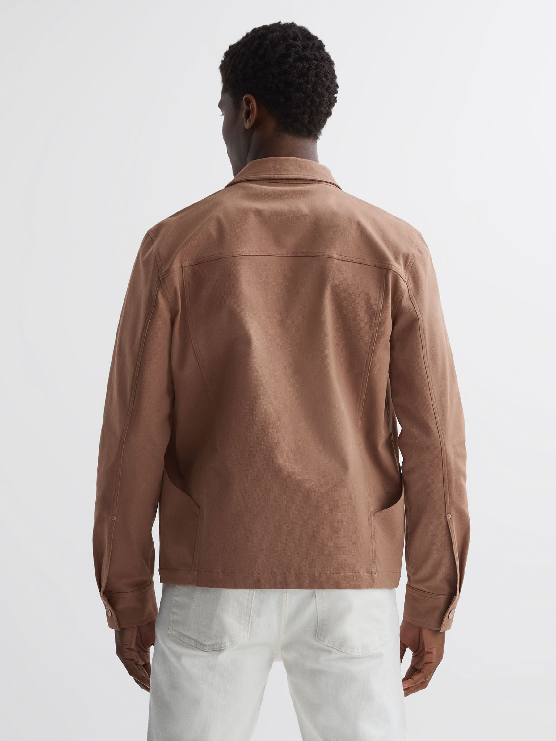 Paige Cotton Button Through Jacket in Mauve - Image 5 of 5