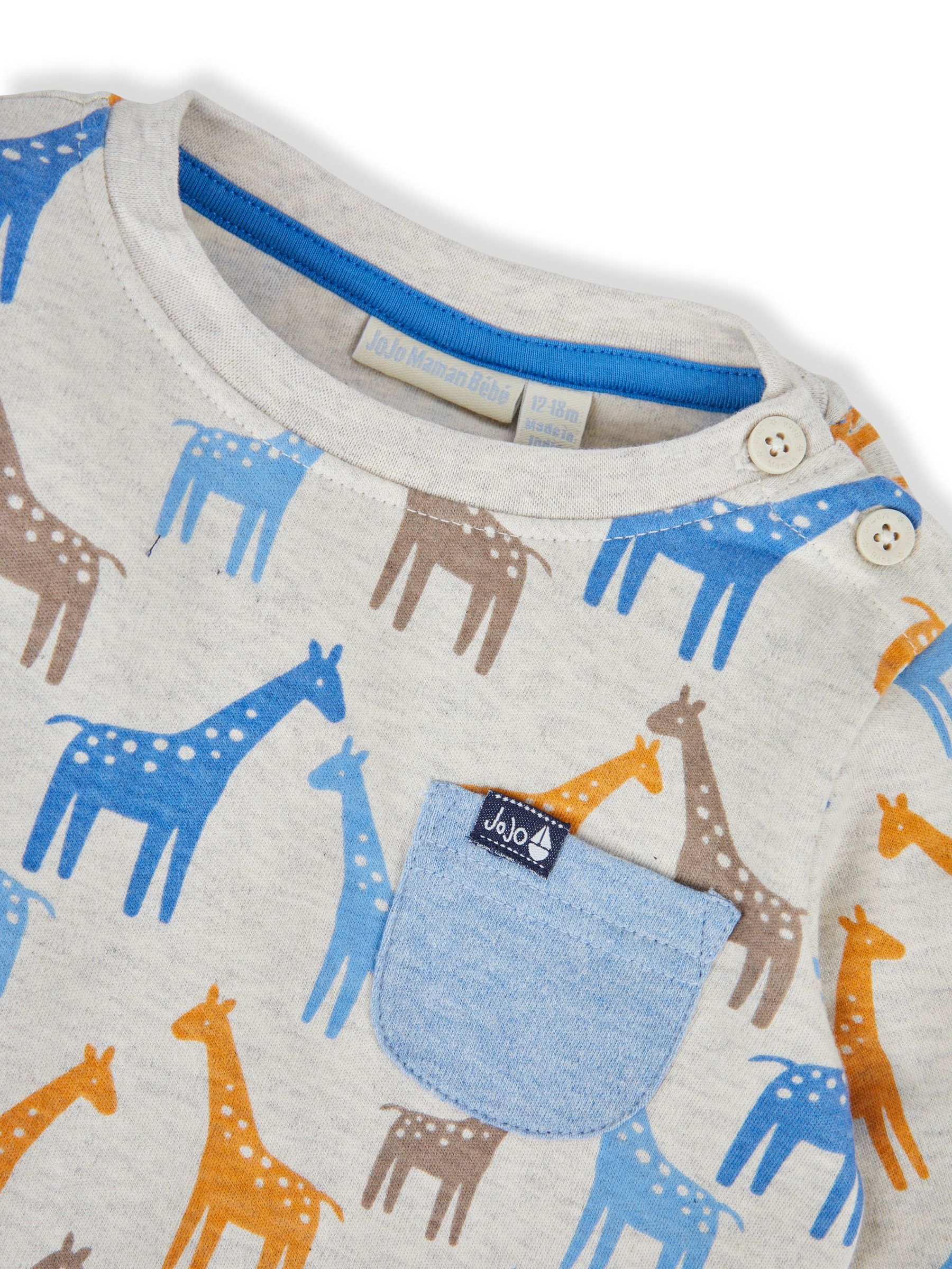Blue Boys' Giraffe & Plain Tops - Image 5 of 5