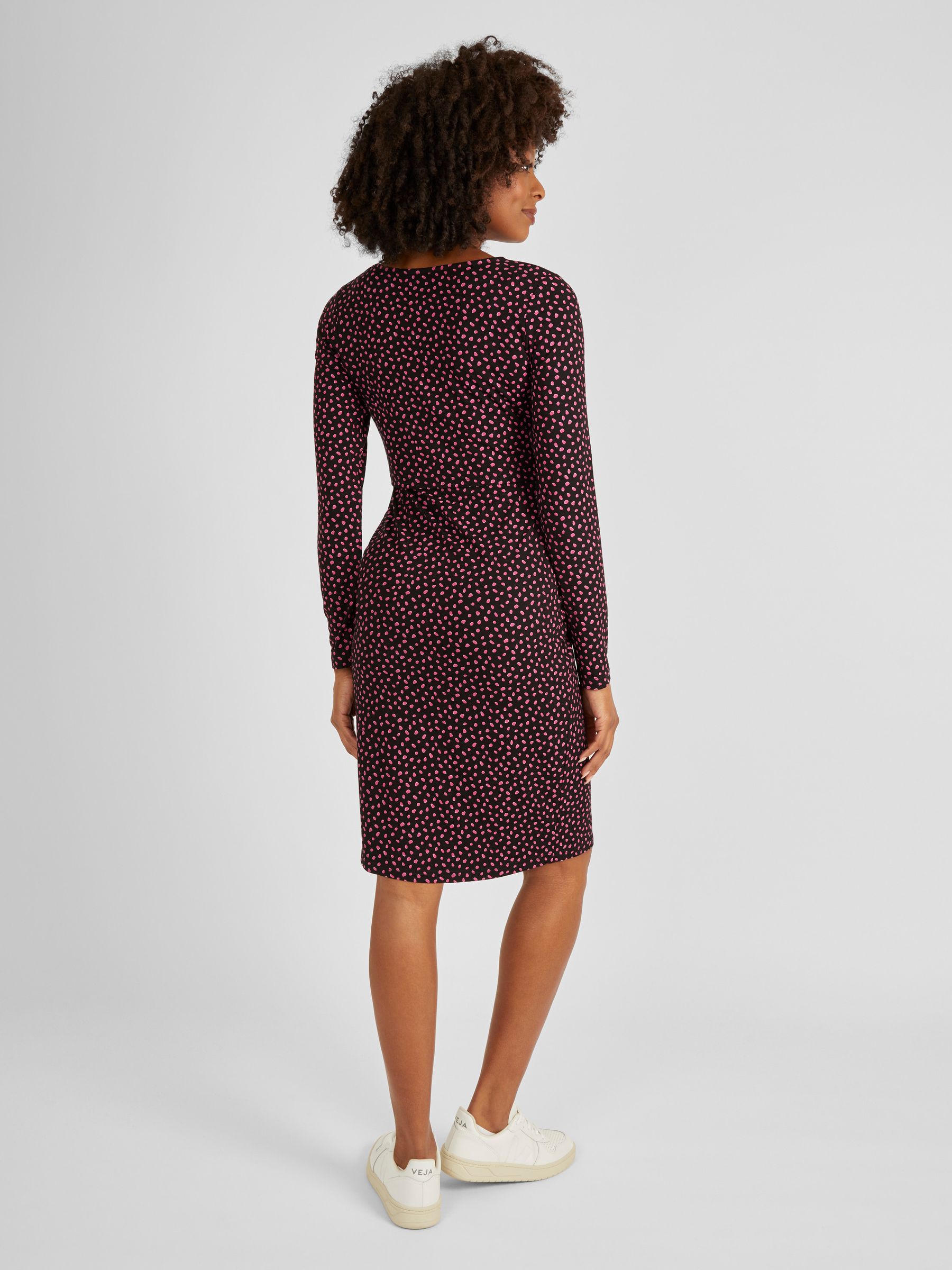 Black Spot Print Maternity & Nursing Dress - Image 3 of 4