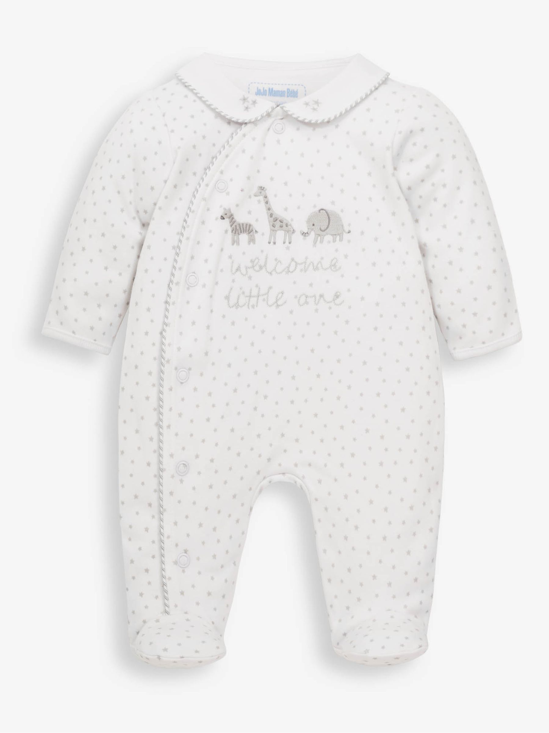 White Welcome Little One Cotton Baby Sleepsuit - Image 3 of 4