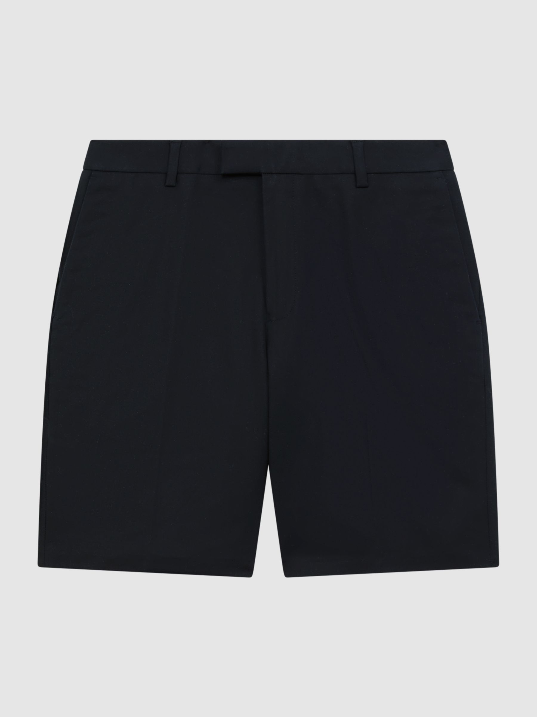 Cotton Blend Chino Shorts in Navy - Image 2 of 6