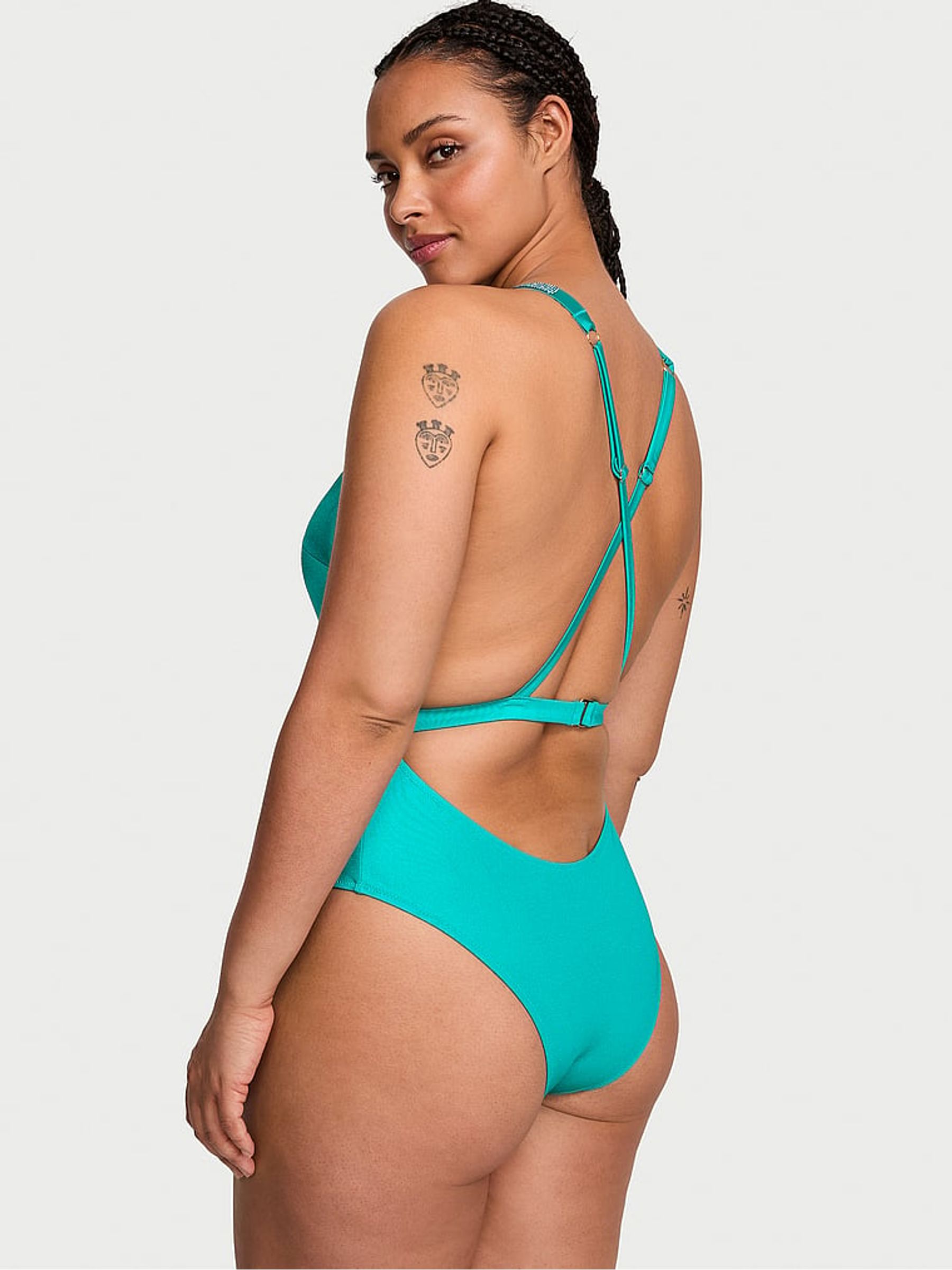 Capri Sea Blue Shine Strap Swimsuit - Image 2 of 3