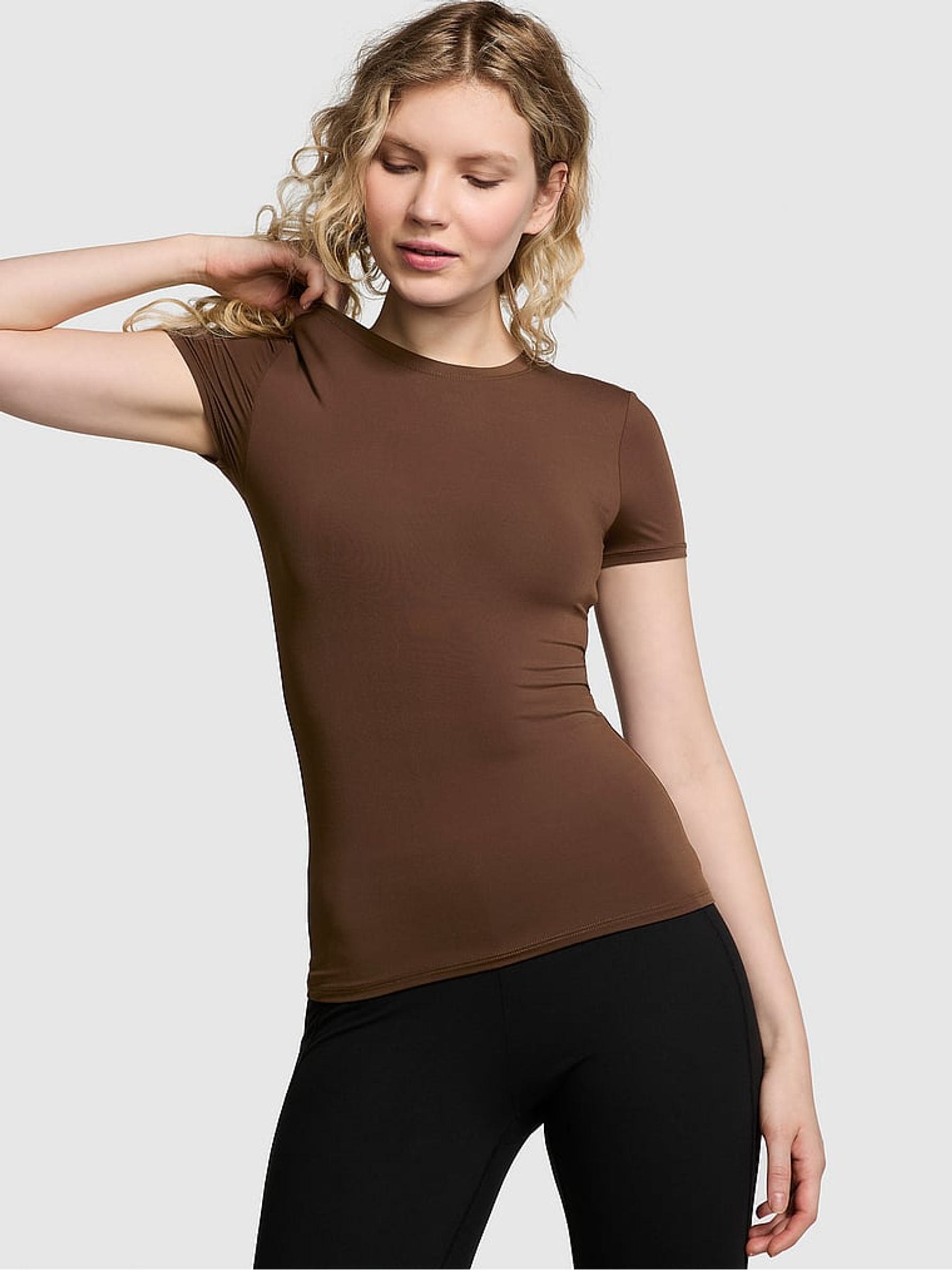 Ganache Brown Soft Stretch T-Shirt - Image 1 of 1