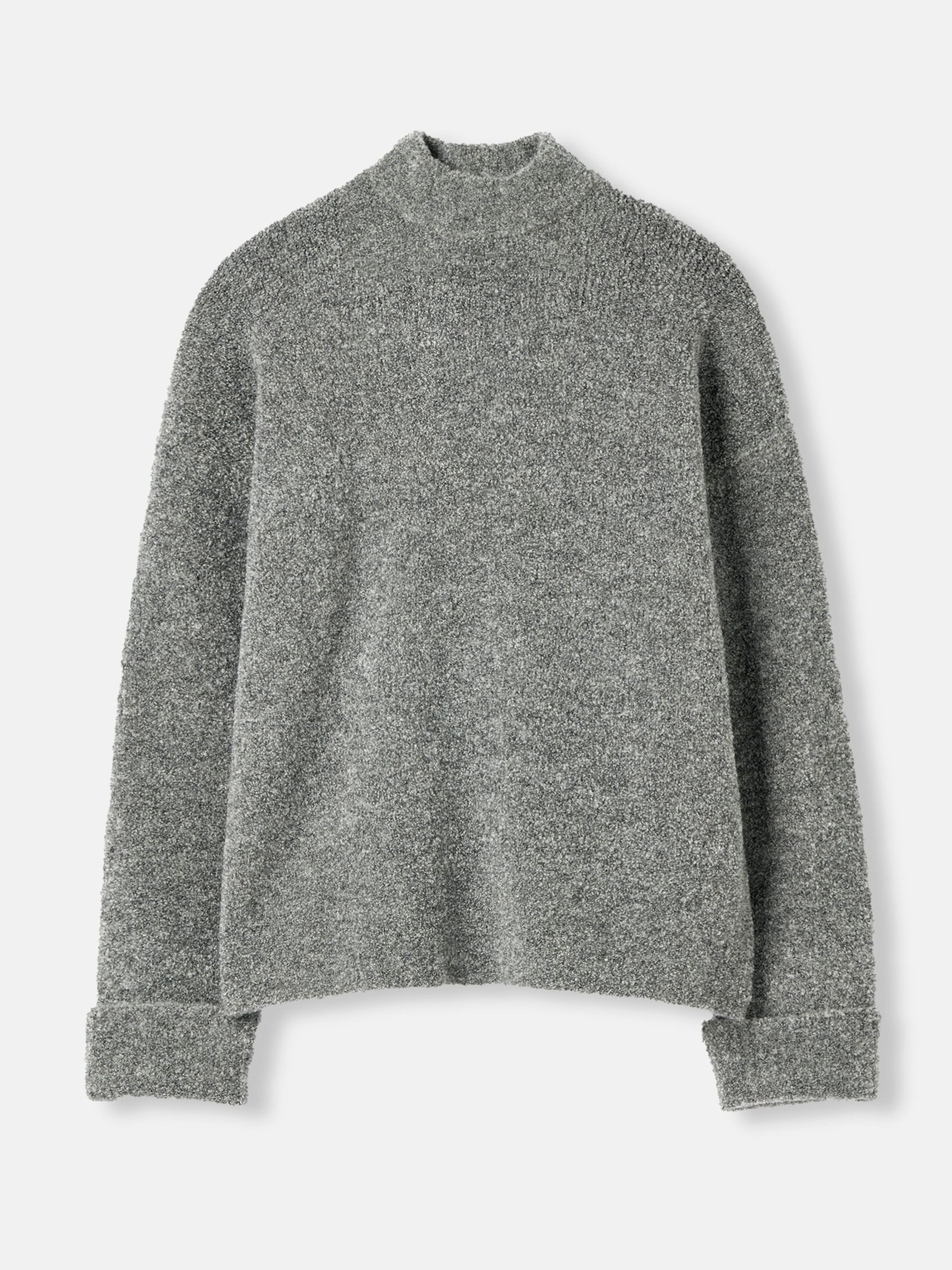 Bea Grey High Neck Bouclé Jumper - Image 6 of 6