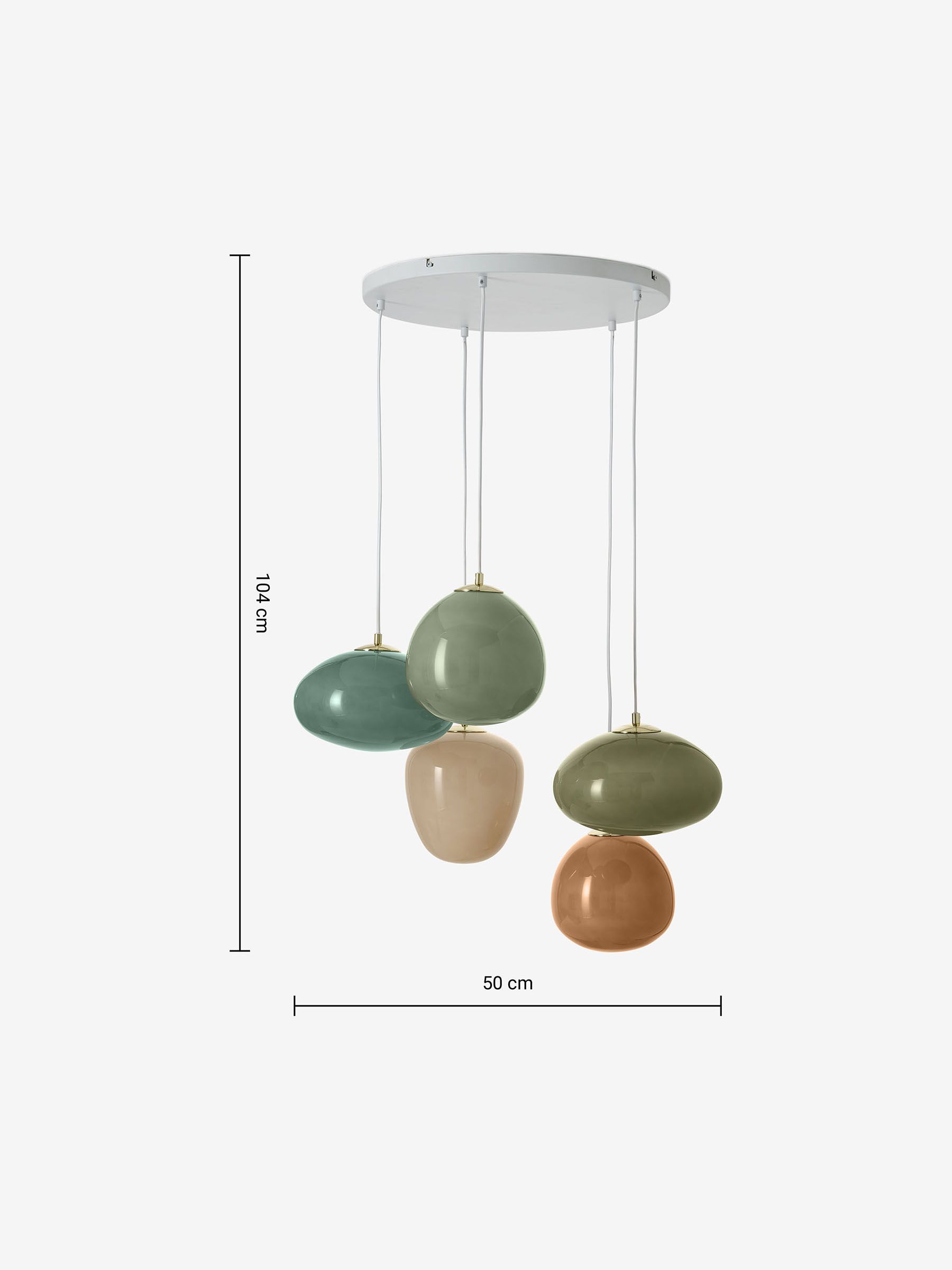 Adrianne 5 Light Cluster Pendant Ceiling Light in Green - Image 3 of 3