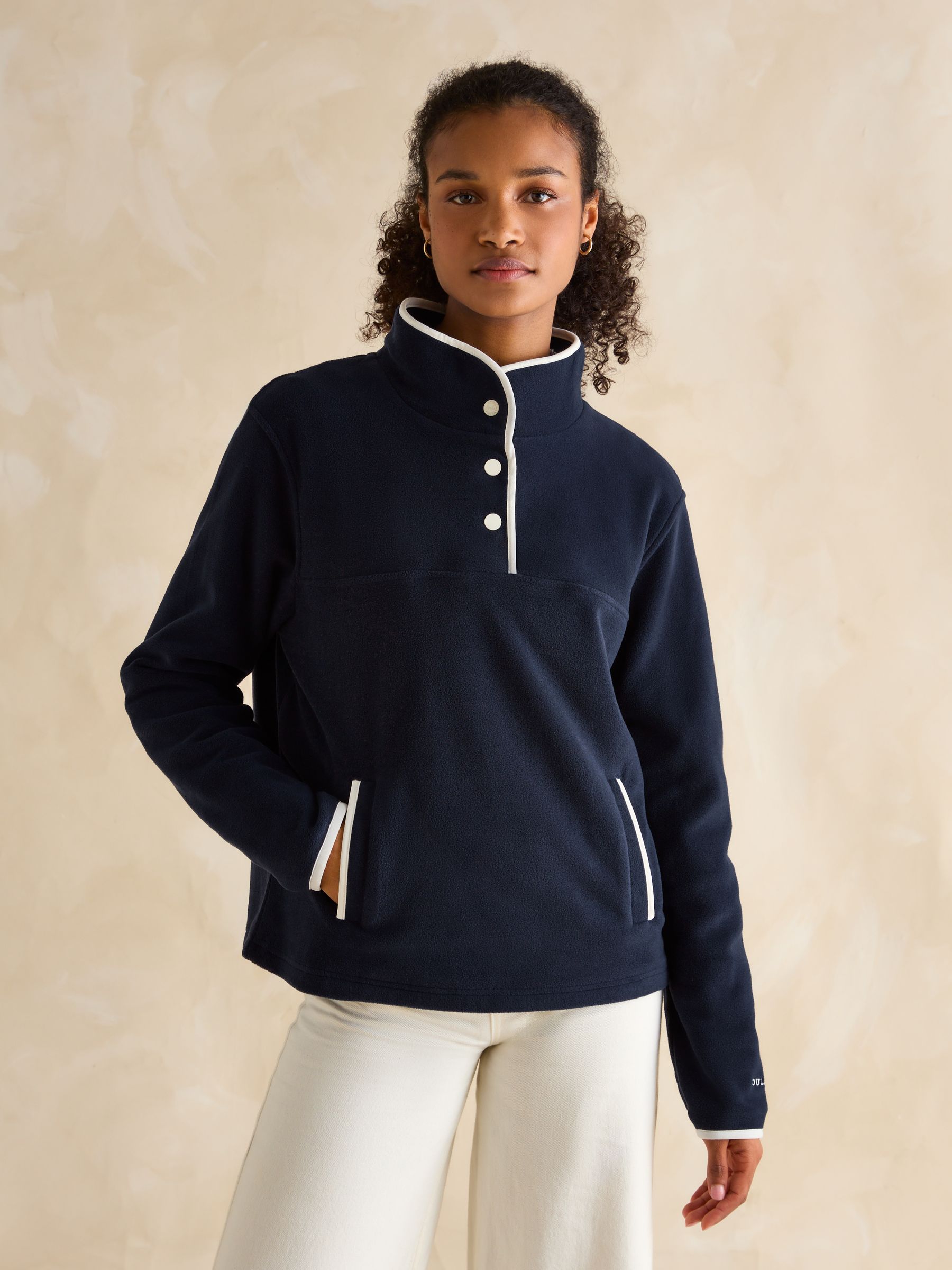Lulworth Navy Blue Funnel Neck Fleece - Image 1 of 6