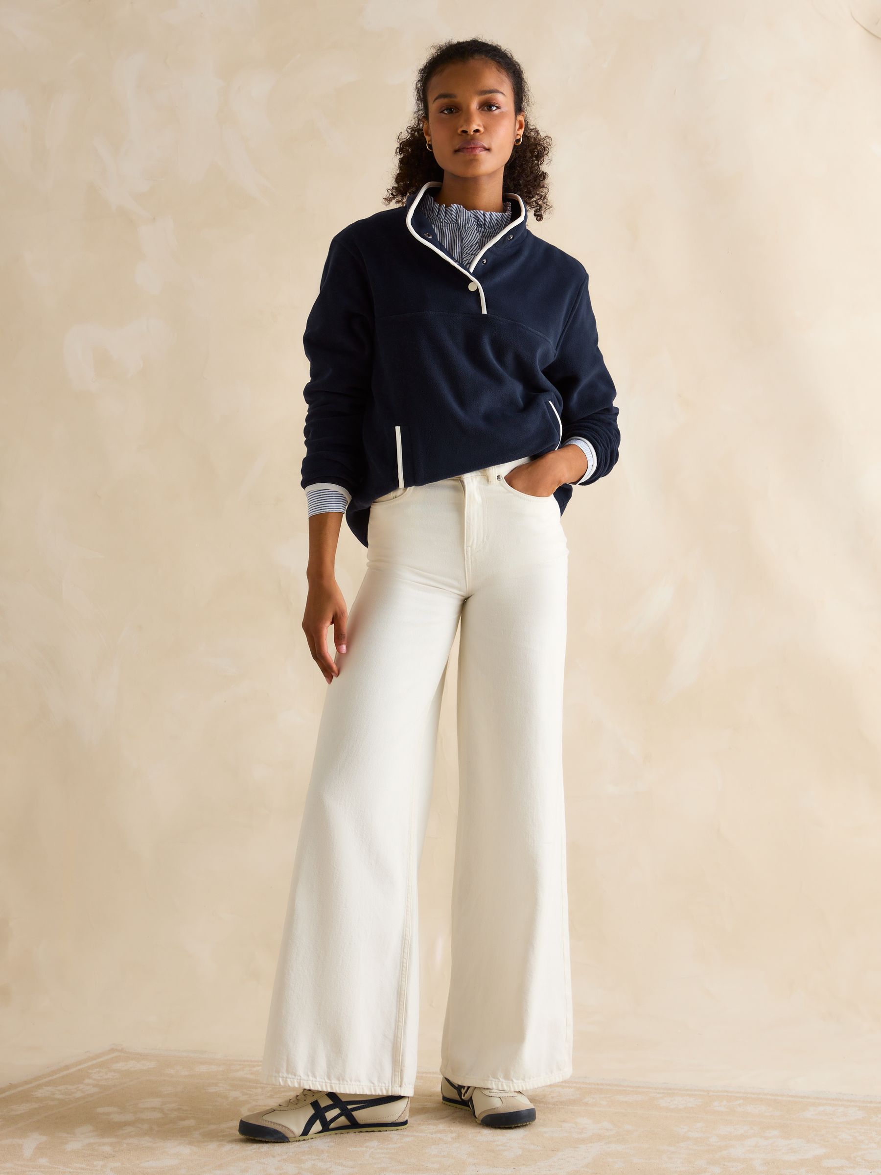 Lulworth Navy Blue Funnel Neck Fleece - Image 3 of 6