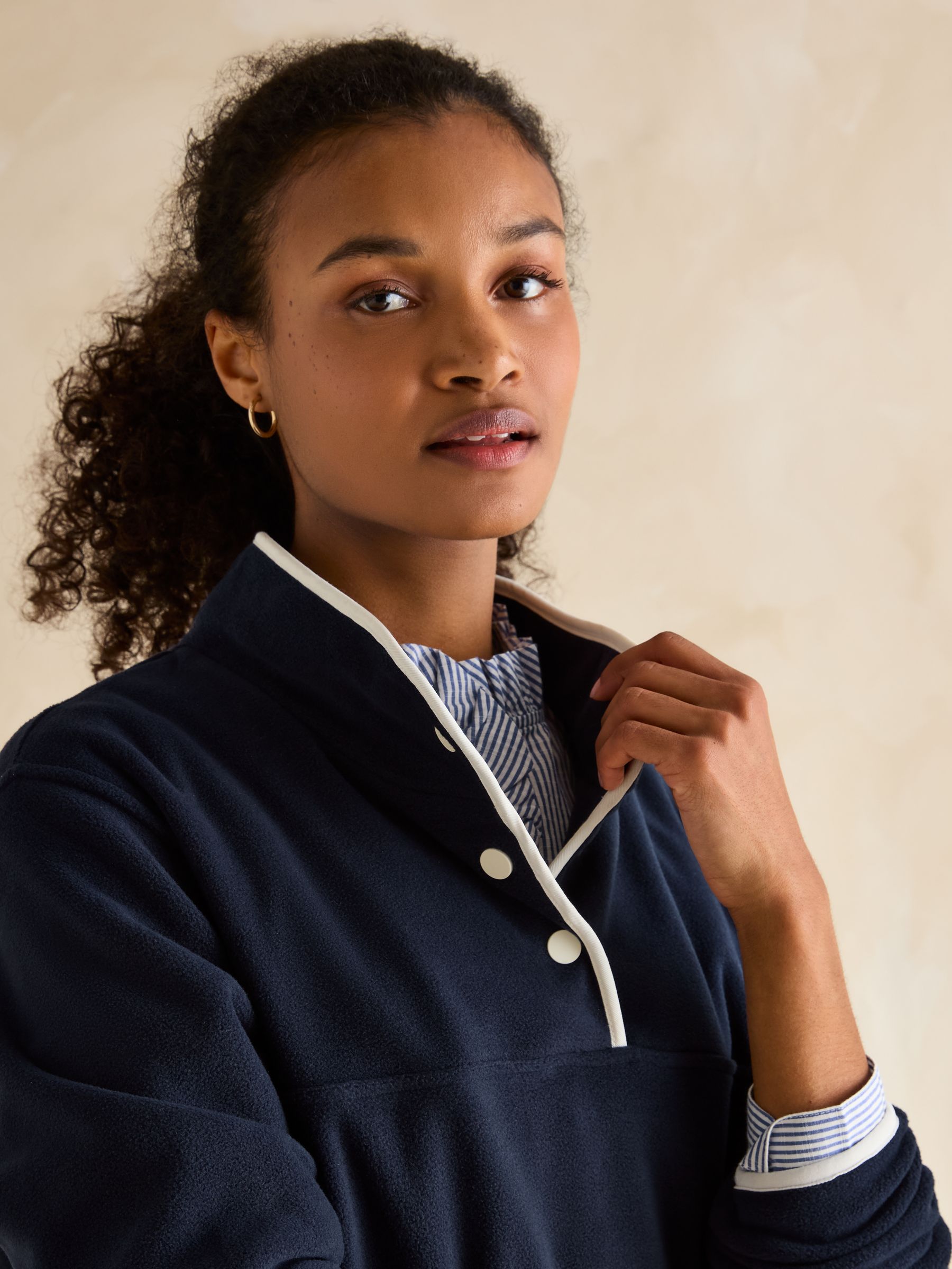 Lulworth Navy Blue Funnel Neck Fleece - Image 4 of 6