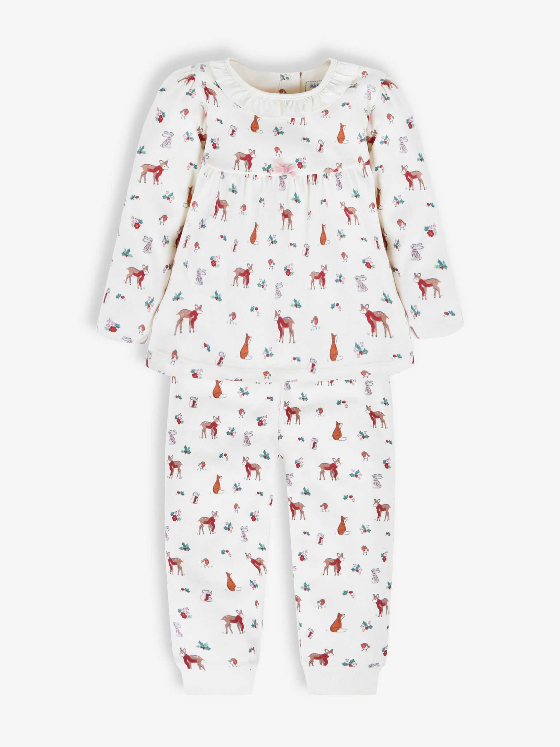 Cream Girls' Pretty Woodland Jersey Pyjamas - Image 3 of 8
