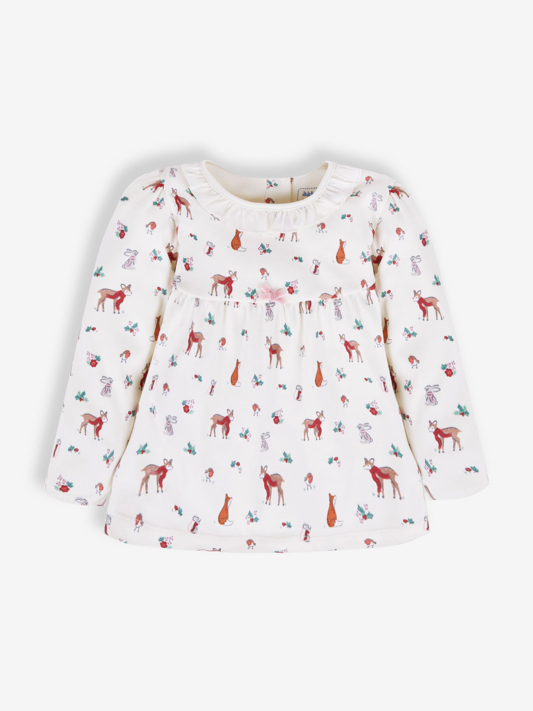 Cream Girls' Pretty Woodland Jersey Pyjamas - Image 4 of 8