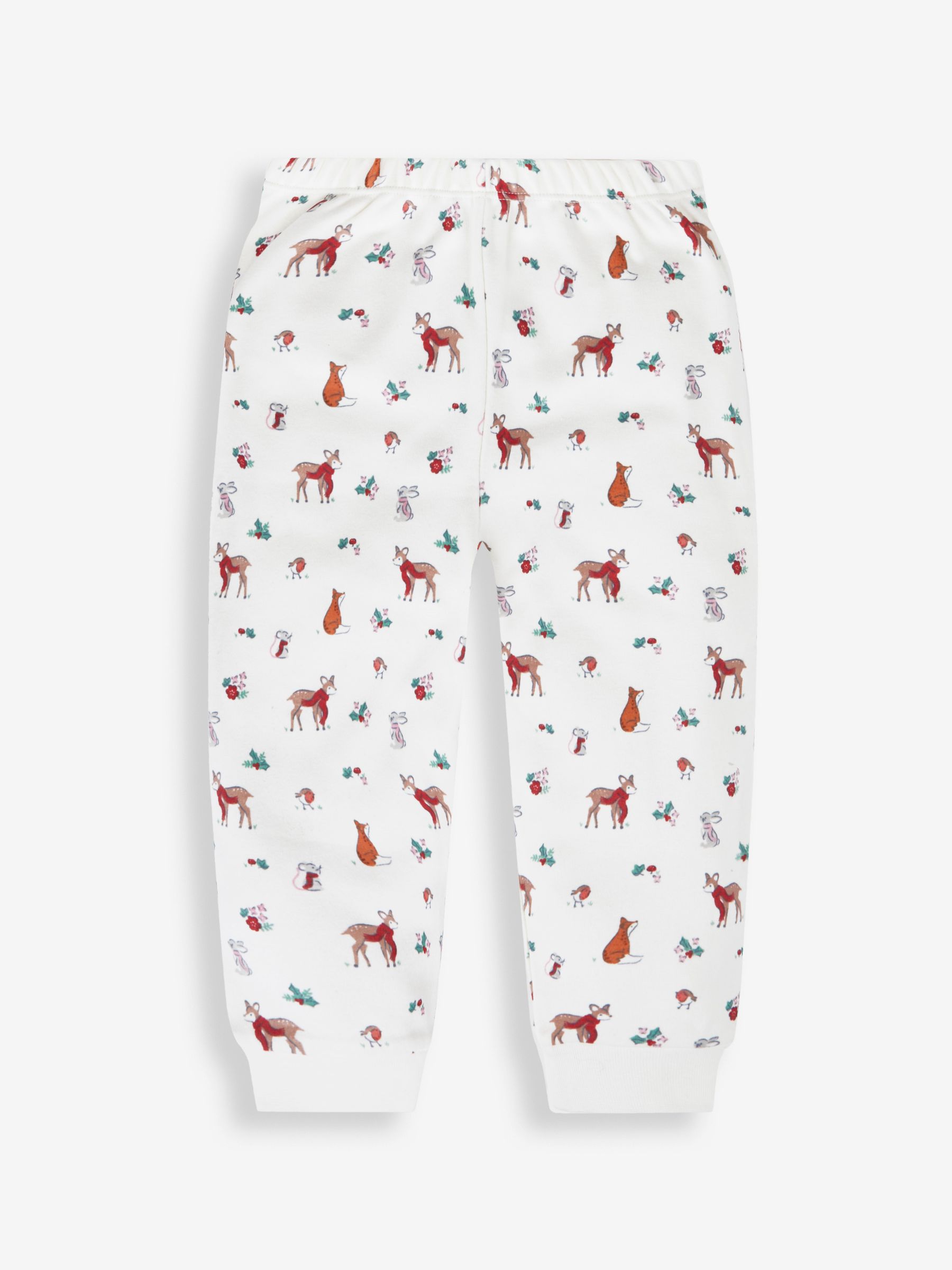 Cream Girls' Pretty Woodland Jersey Pyjamas - Image 5 of 8
