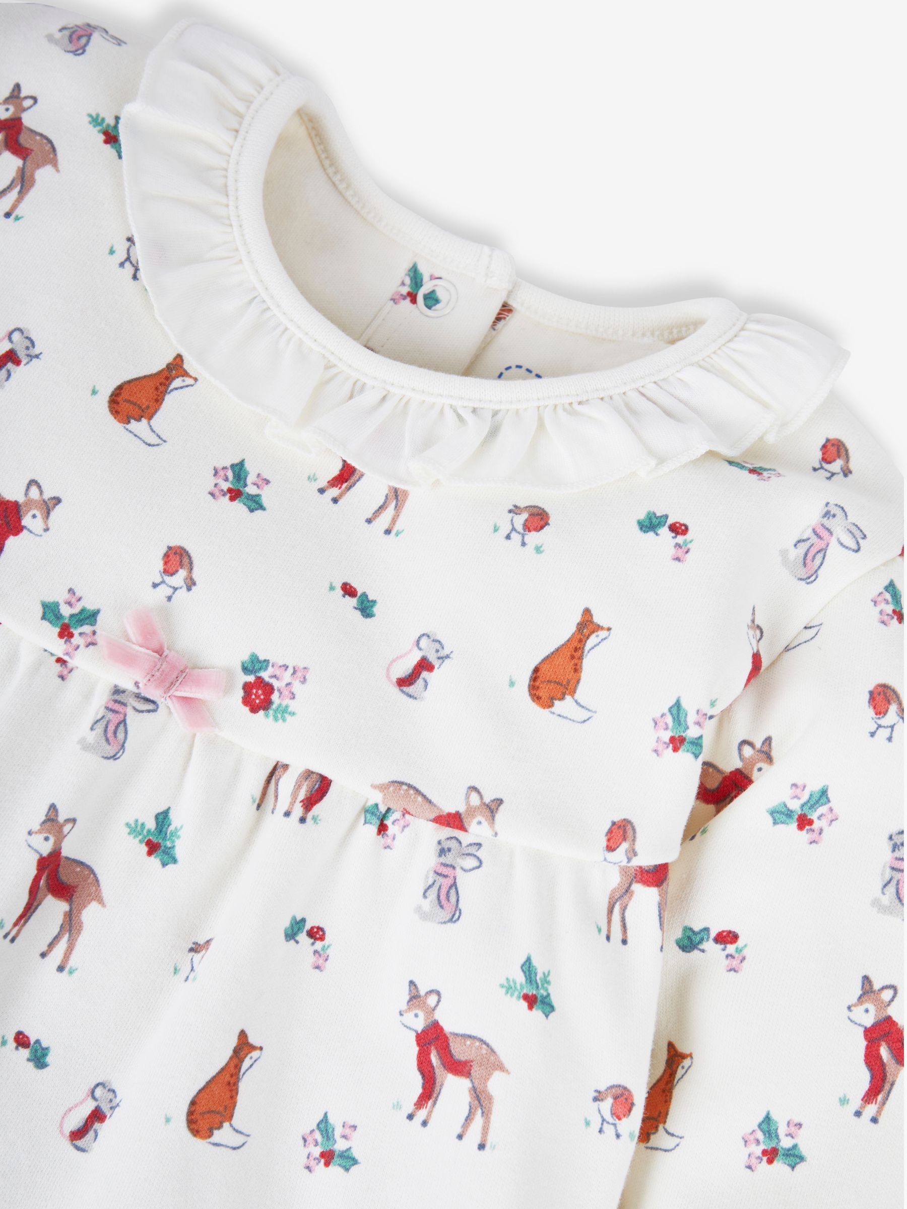 Cream Girls' Pretty Woodland Jersey Pyjamas - Image 6 of 8