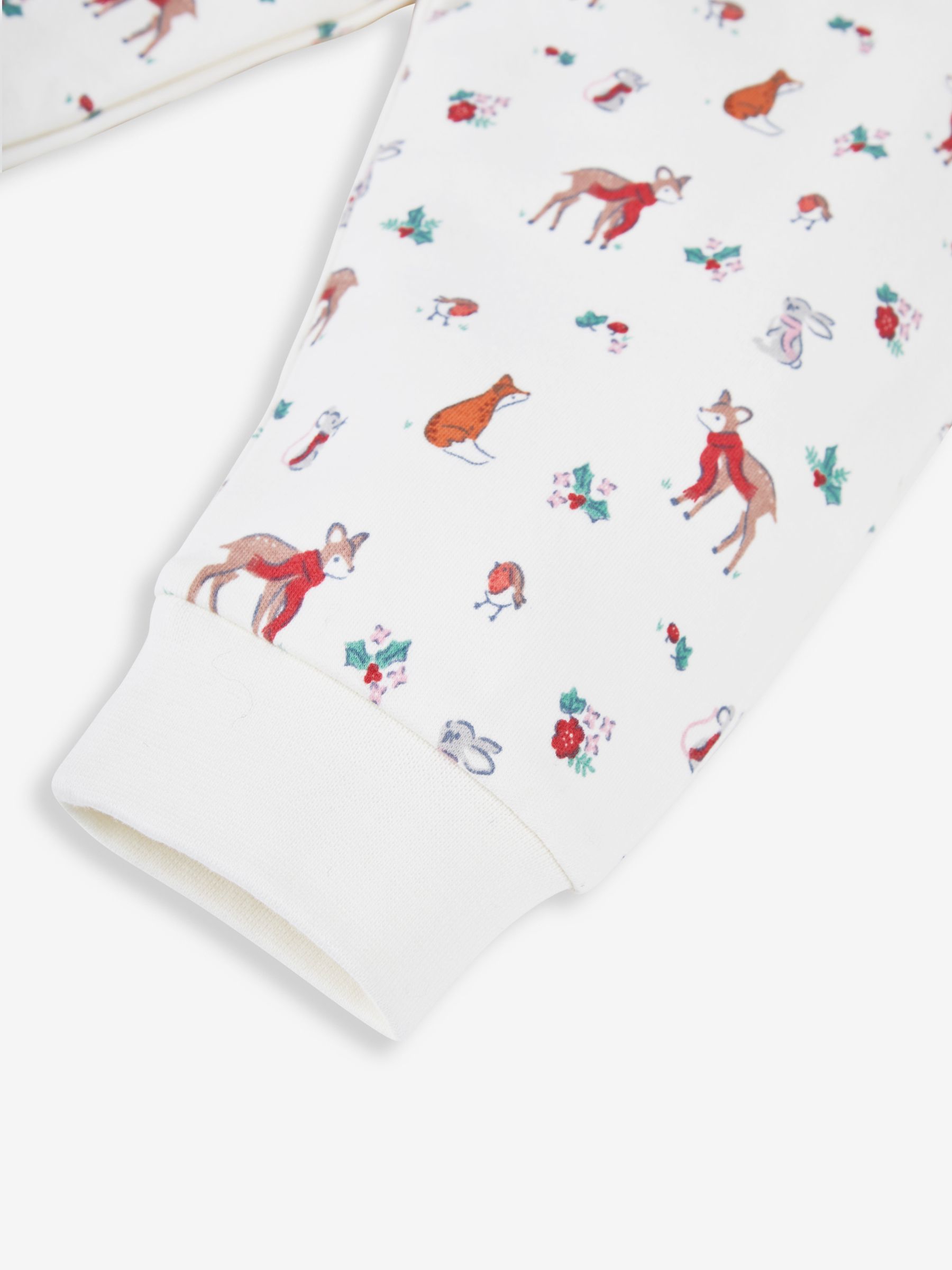 Cream Girls' Pretty Woodland Jersey Pyjamas - Image 8 of 8