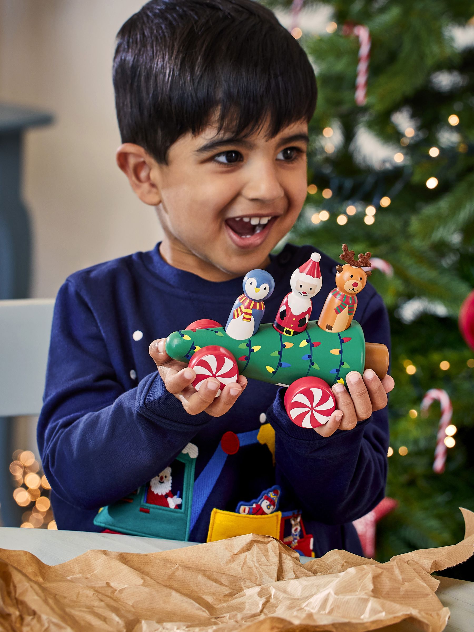 Wooden Christmas Tree Car Push-Along - Image 1 of 4
