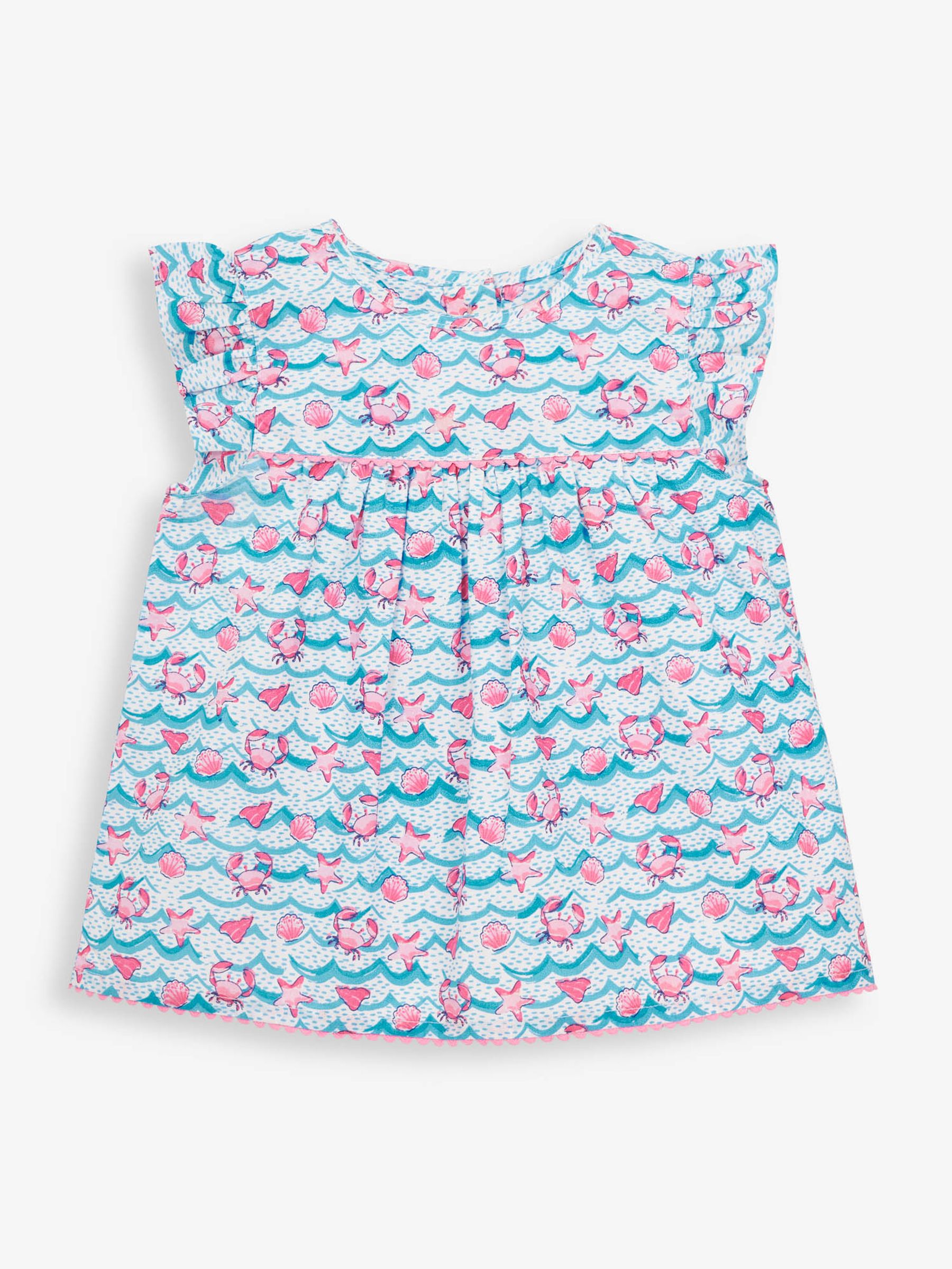 White Girls' Wave Print Blouse - Image 1 of 2