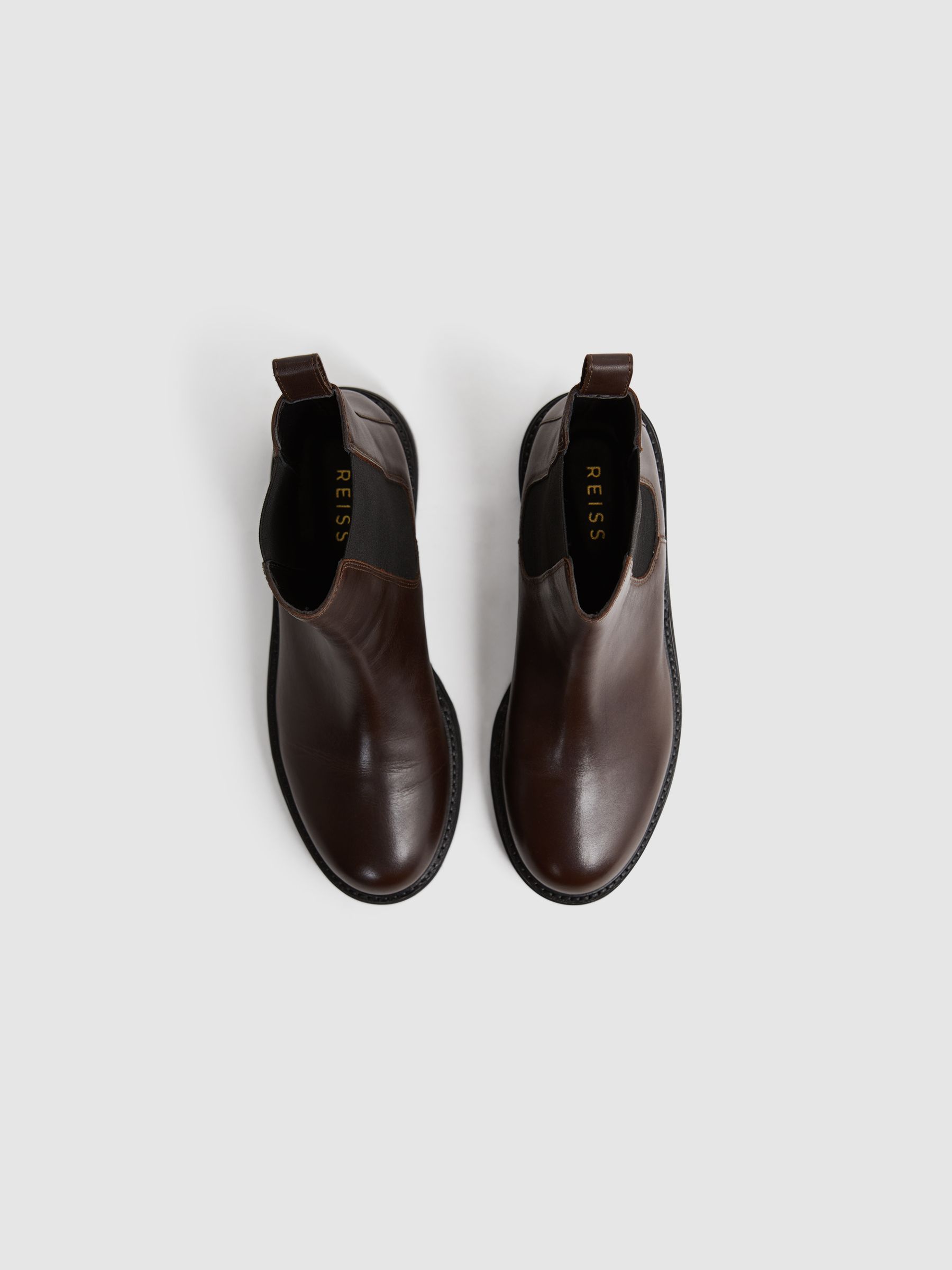 Leather Chelsea Boots in Chocolate - Image 3 of 5