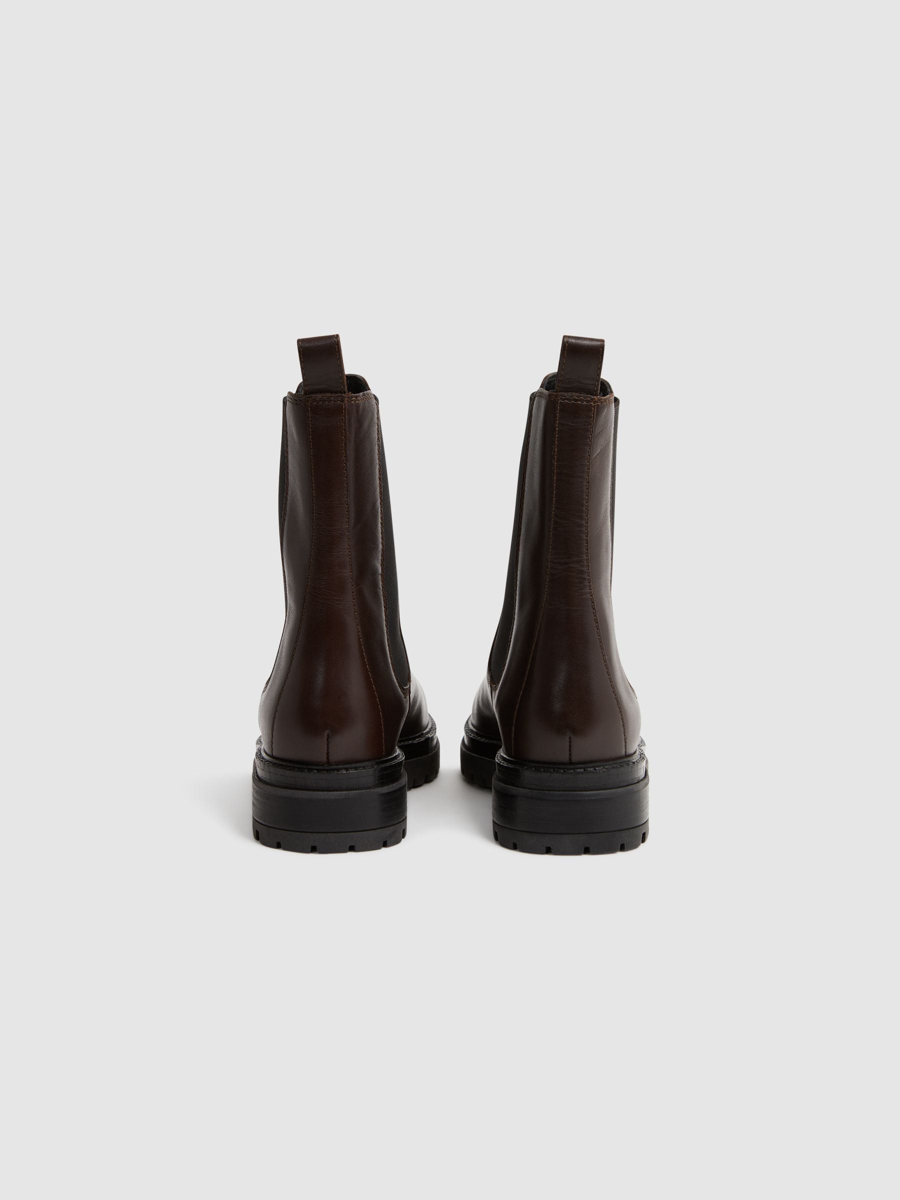 Leather Chelsea Boots in Chocolate - Image 4 of 5