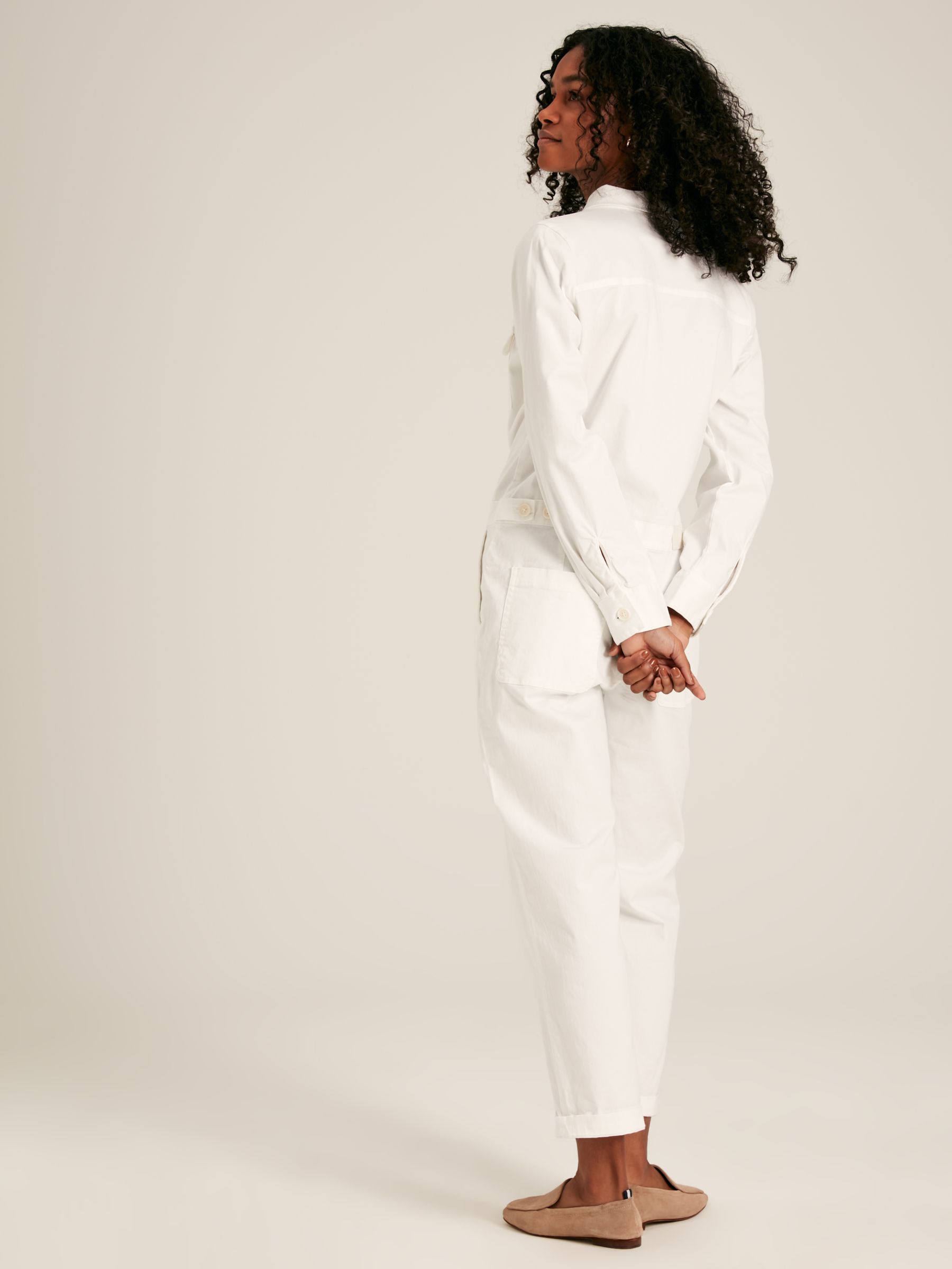 White Long Sleeve Cotton Boiler Suit - Image 2 of 6
