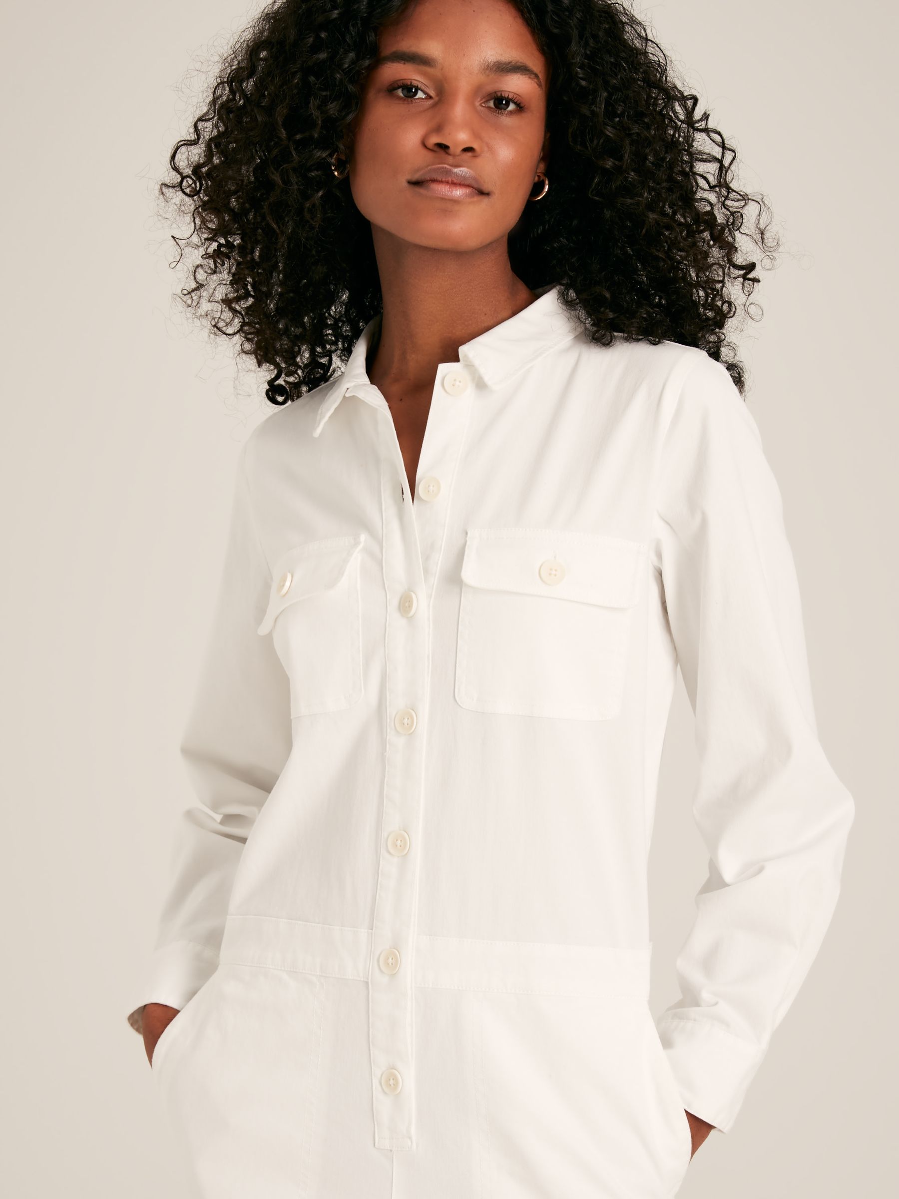 White Long Sleeve Cotton Boiler Suit - Image 4 of 6