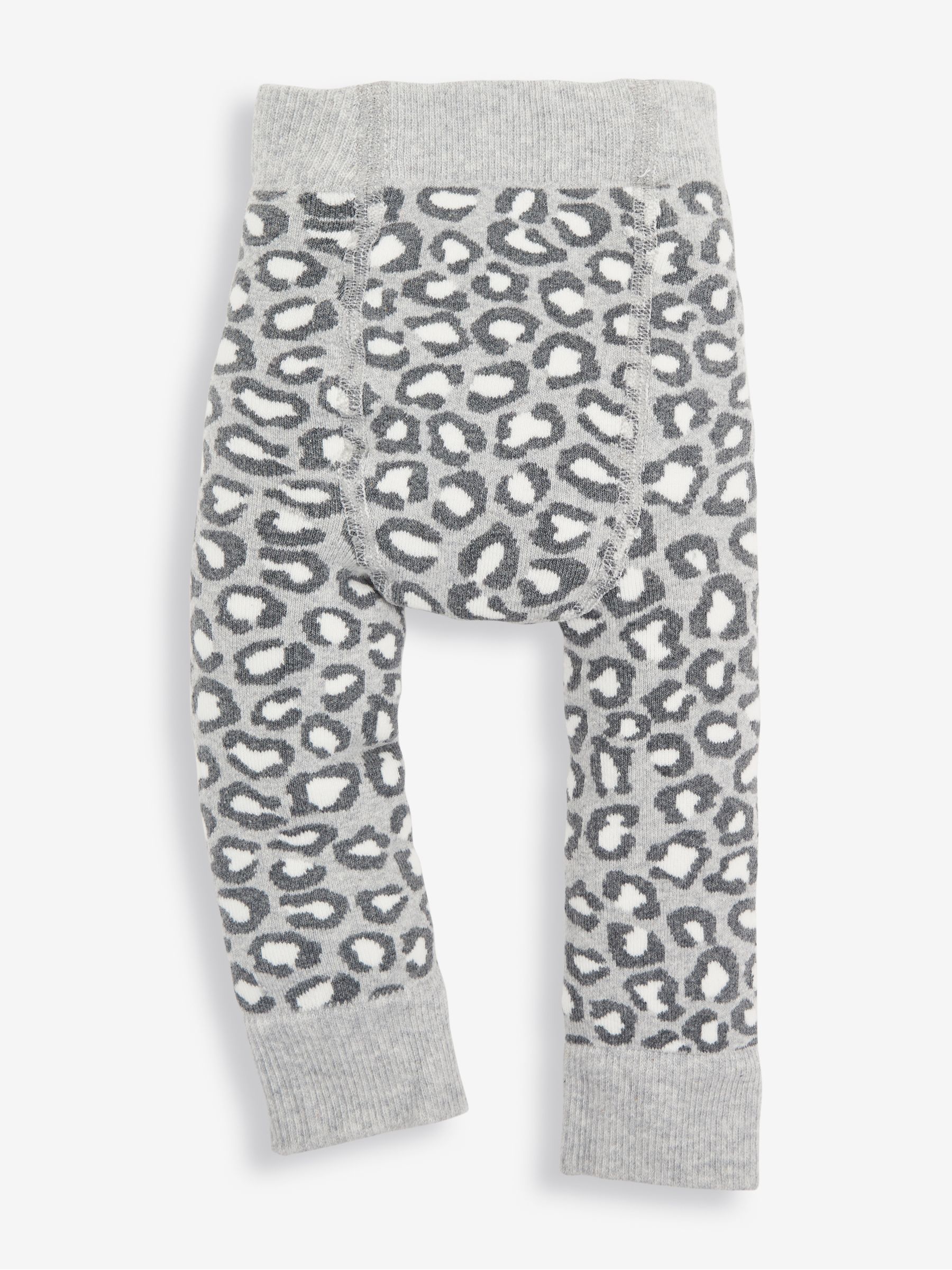 Leopard Print Extra Thick Baby Leggings in Marl Grey - Image 2 of 3