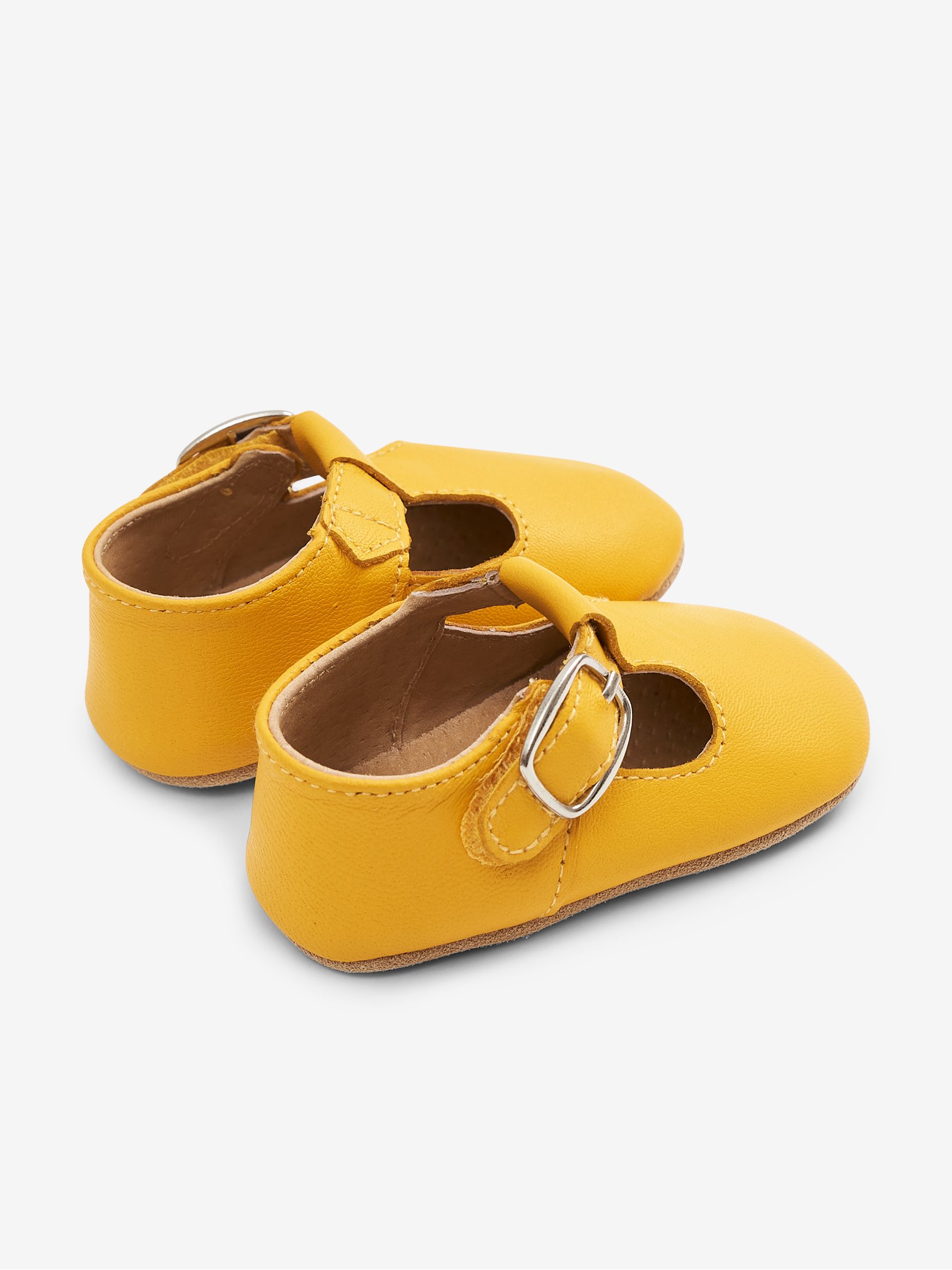 Mustard Yellow Leather Pre-Walker Shoes - Image 2 of 4