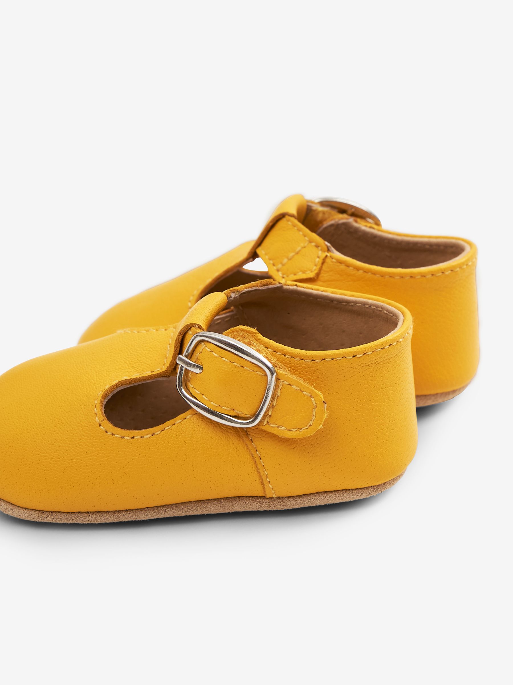 Mustard Yellow Leather Pre-Walker Shoes - Image 4 of 4