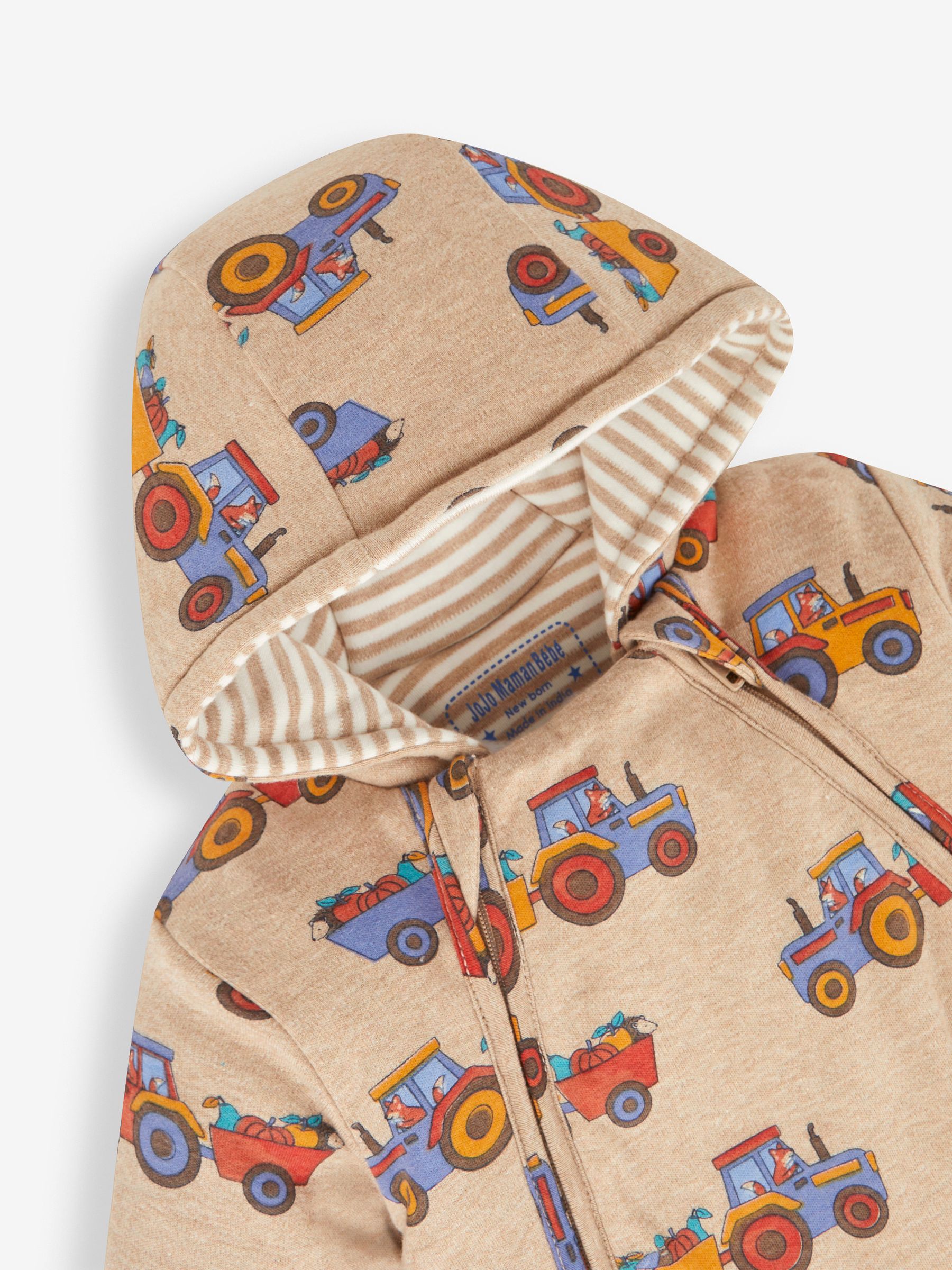Brown Tractor Print Pramsuit - Image 2 of 2