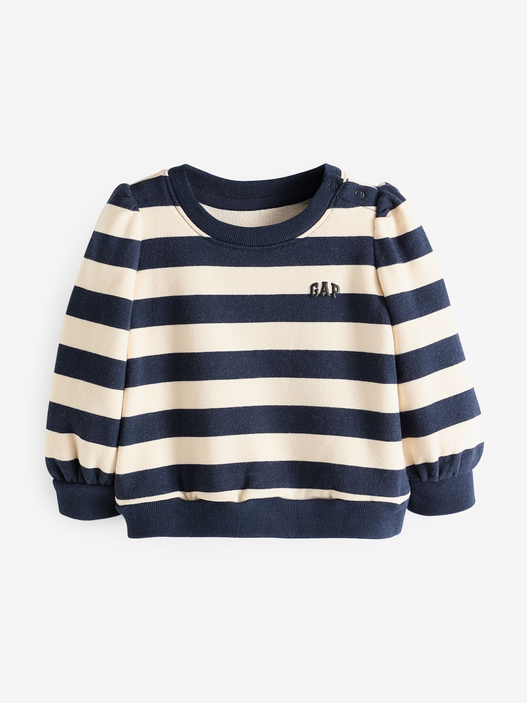Blue/White Stripe Logo Long Sleeve Crew Neck Jumper (6mths-5yrs) - Image 1 of 1
