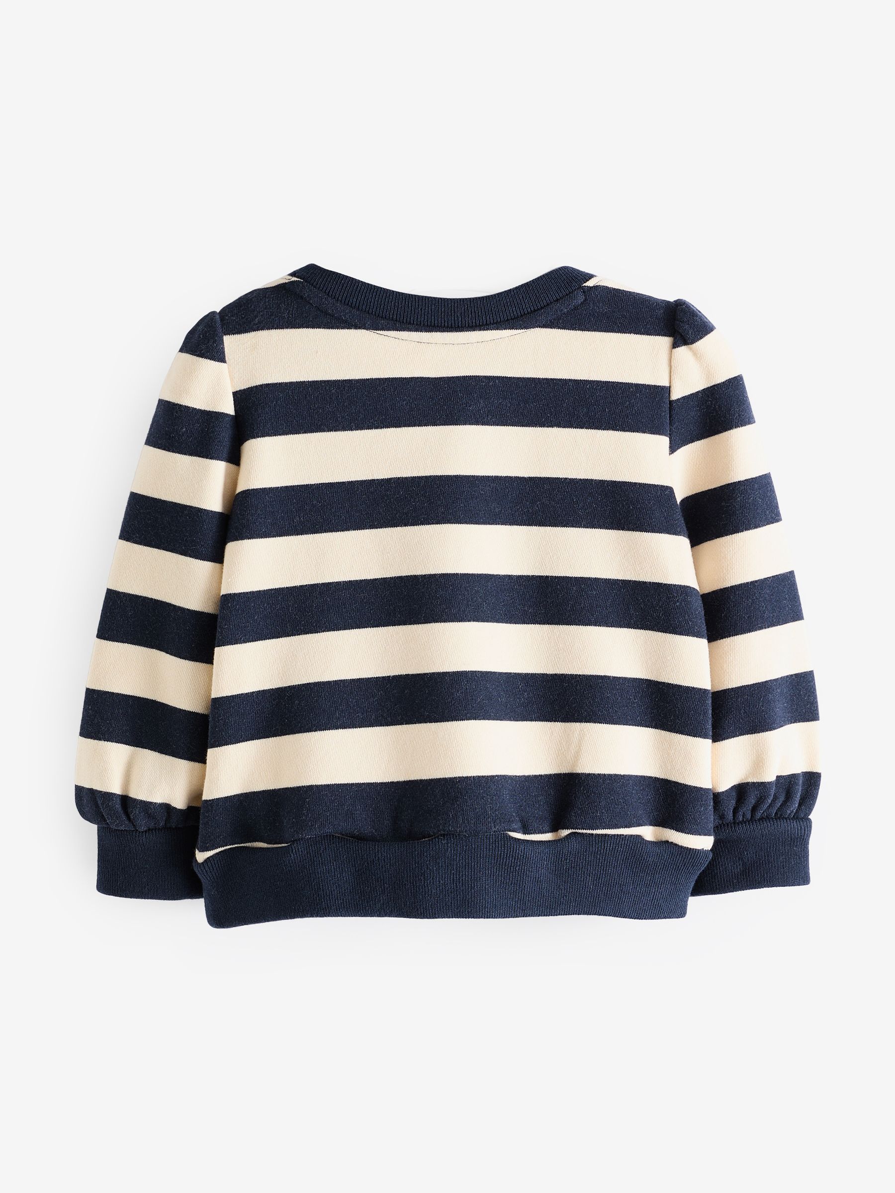Blue/White Stripe Logo Long Sleeve Crew Neck Jumper (6mths-5yrs) - Image 2 of 4