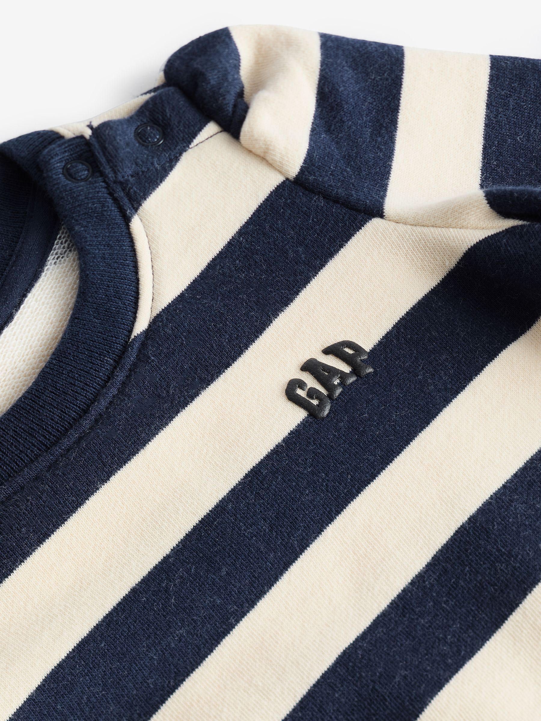 Blue/White Stripe Logo Long Sleeve Crew Neck Jumper (6mths-5yrs) - Image 4 of 4