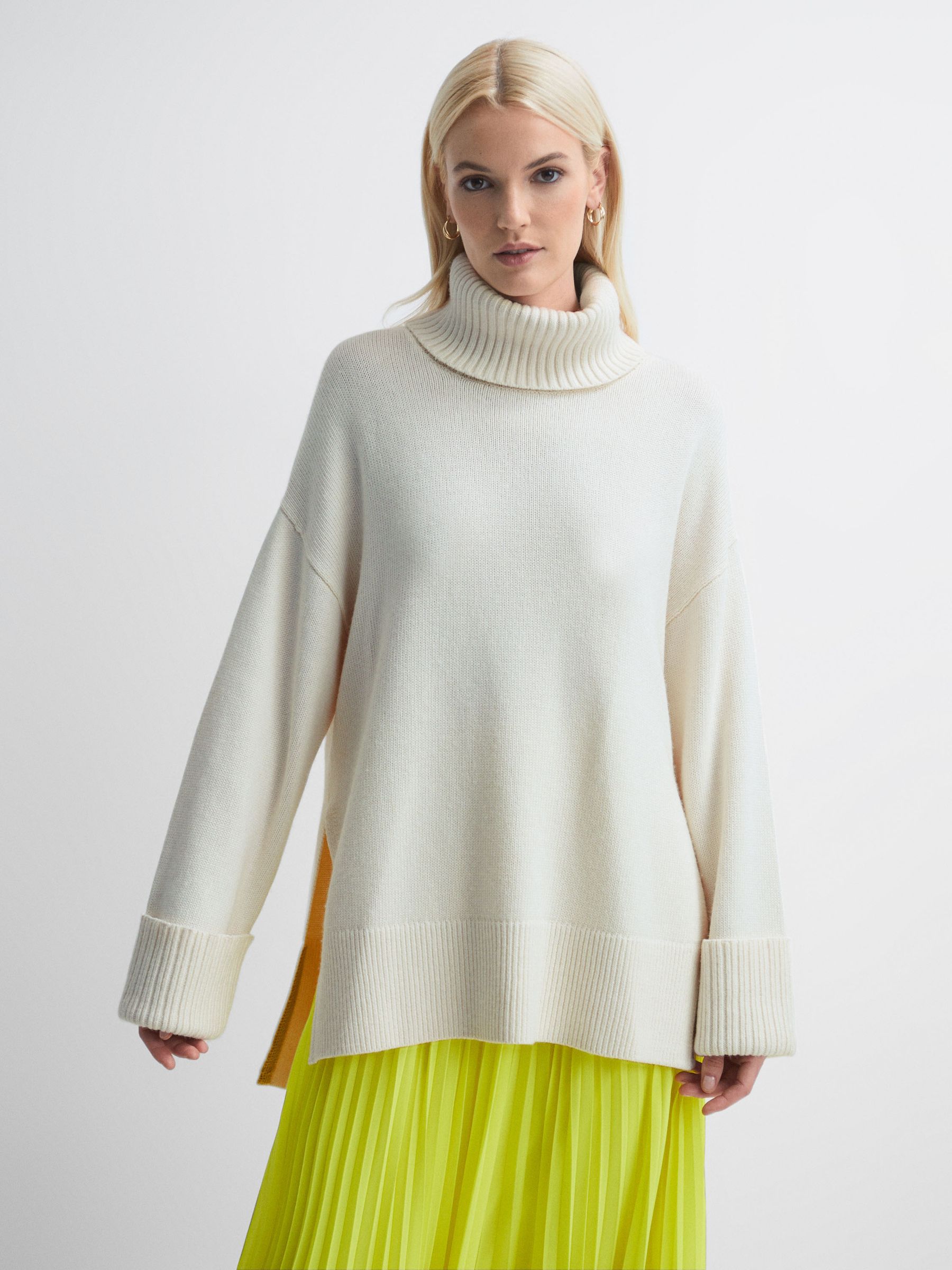 Florere Roll Neck Jumper in Ivory - Image 5 of 6