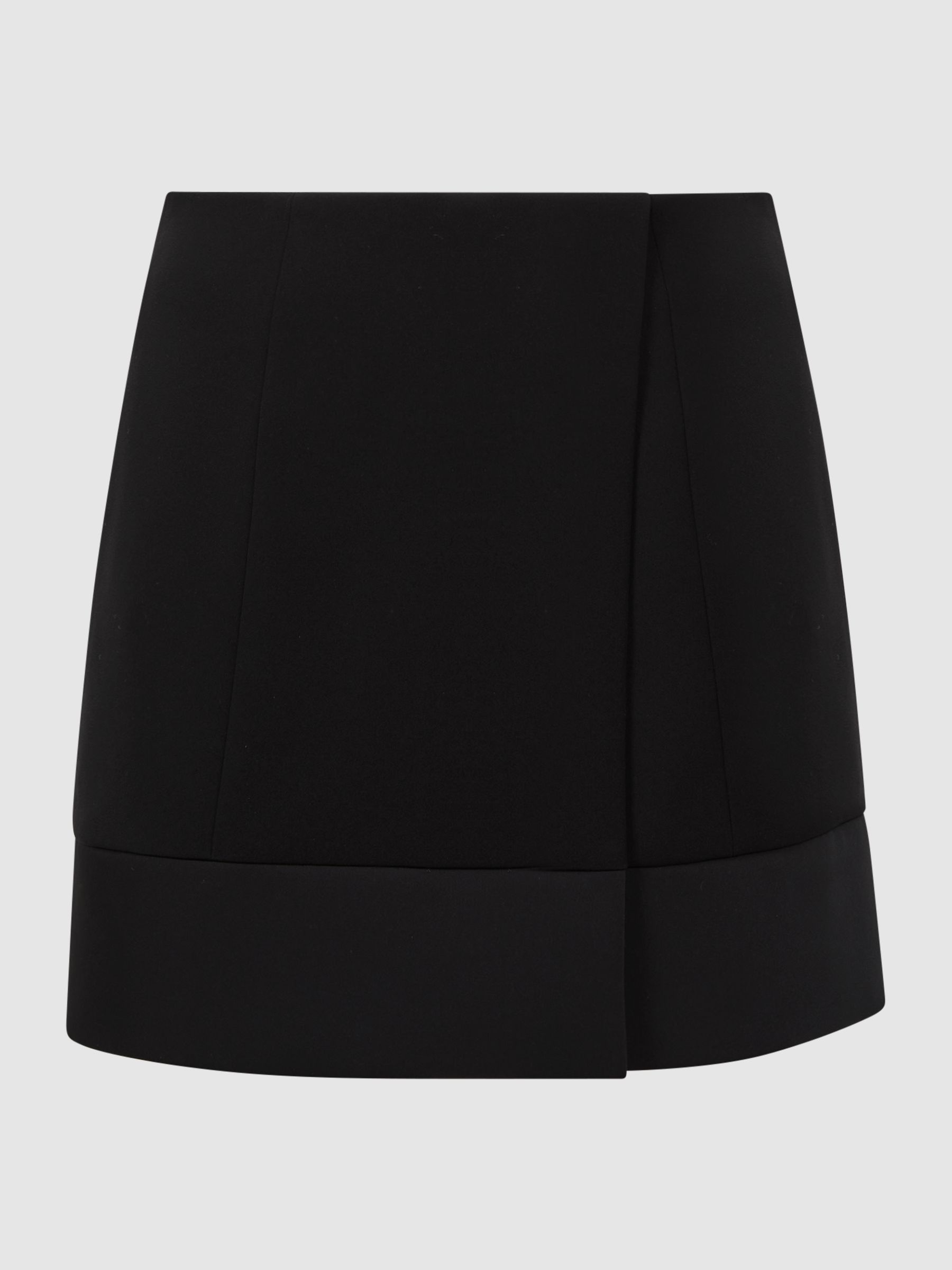 Satin Trim Mini Skirt in Black - Image 2 of 5