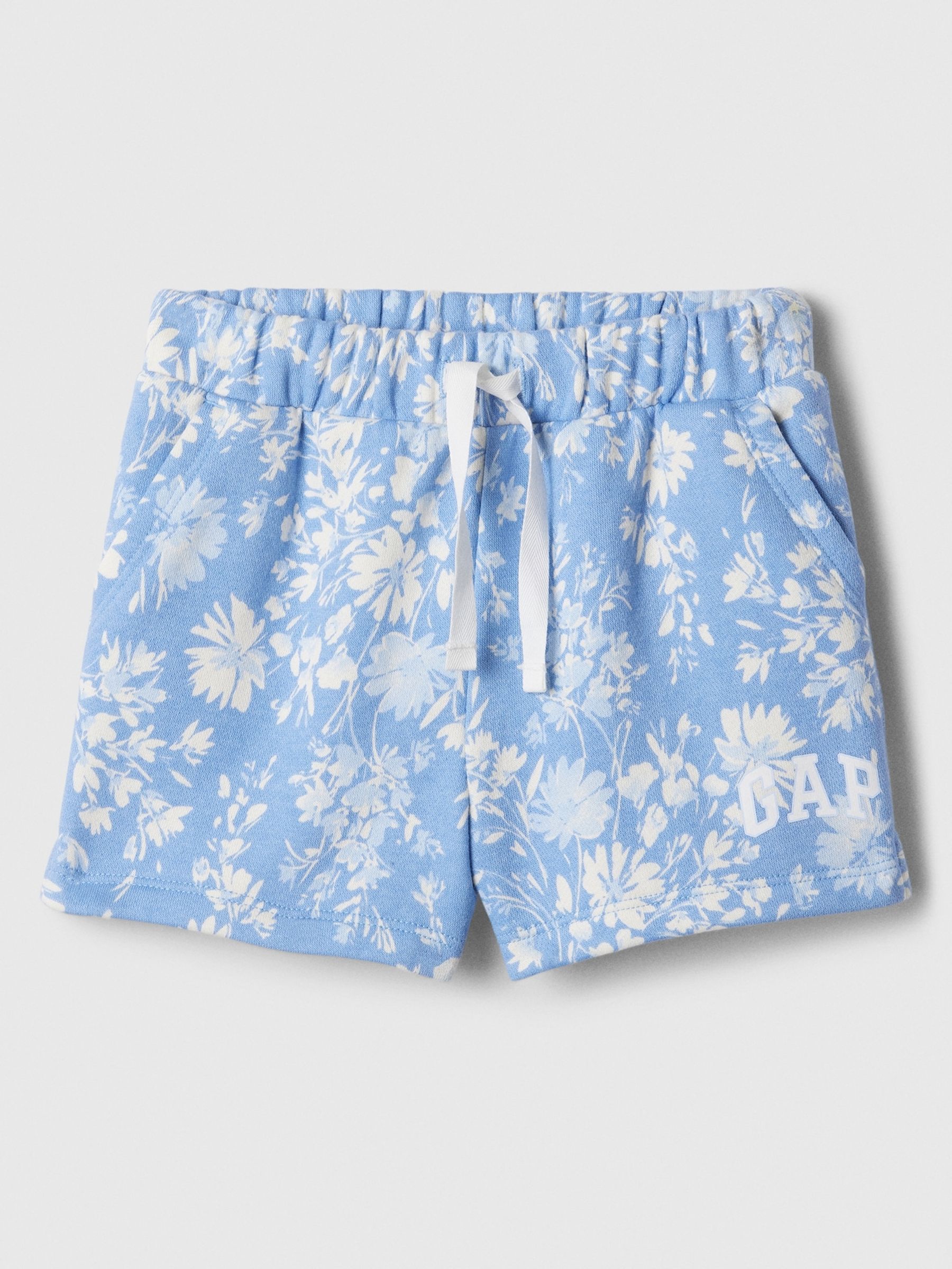 Light Blue Floral Logo Graphic Pull On Baby Shorts (Newborn-5yrs) - Image 1 of 2