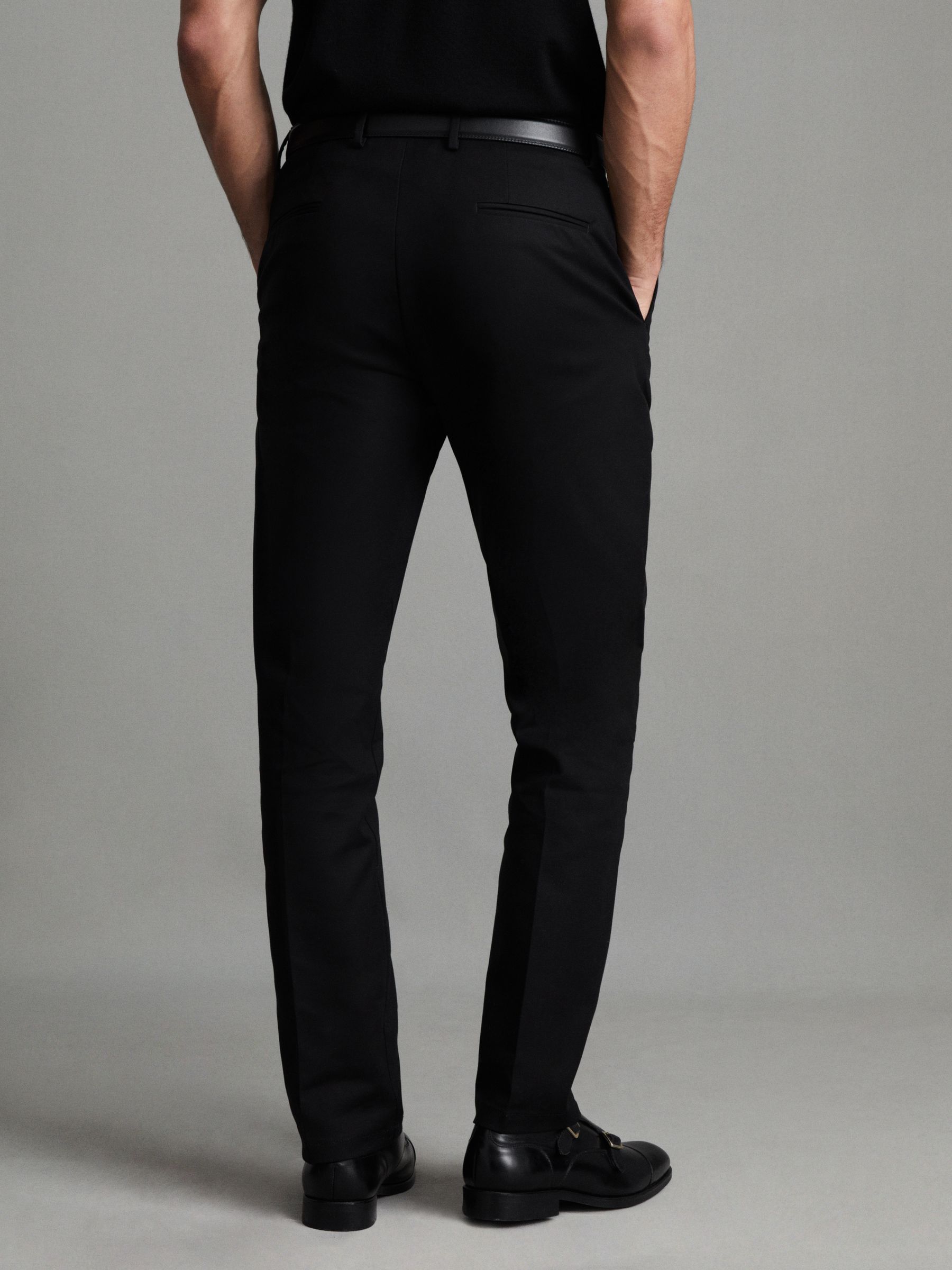Cotton Blend Chinos in Black - Image 4 of 6