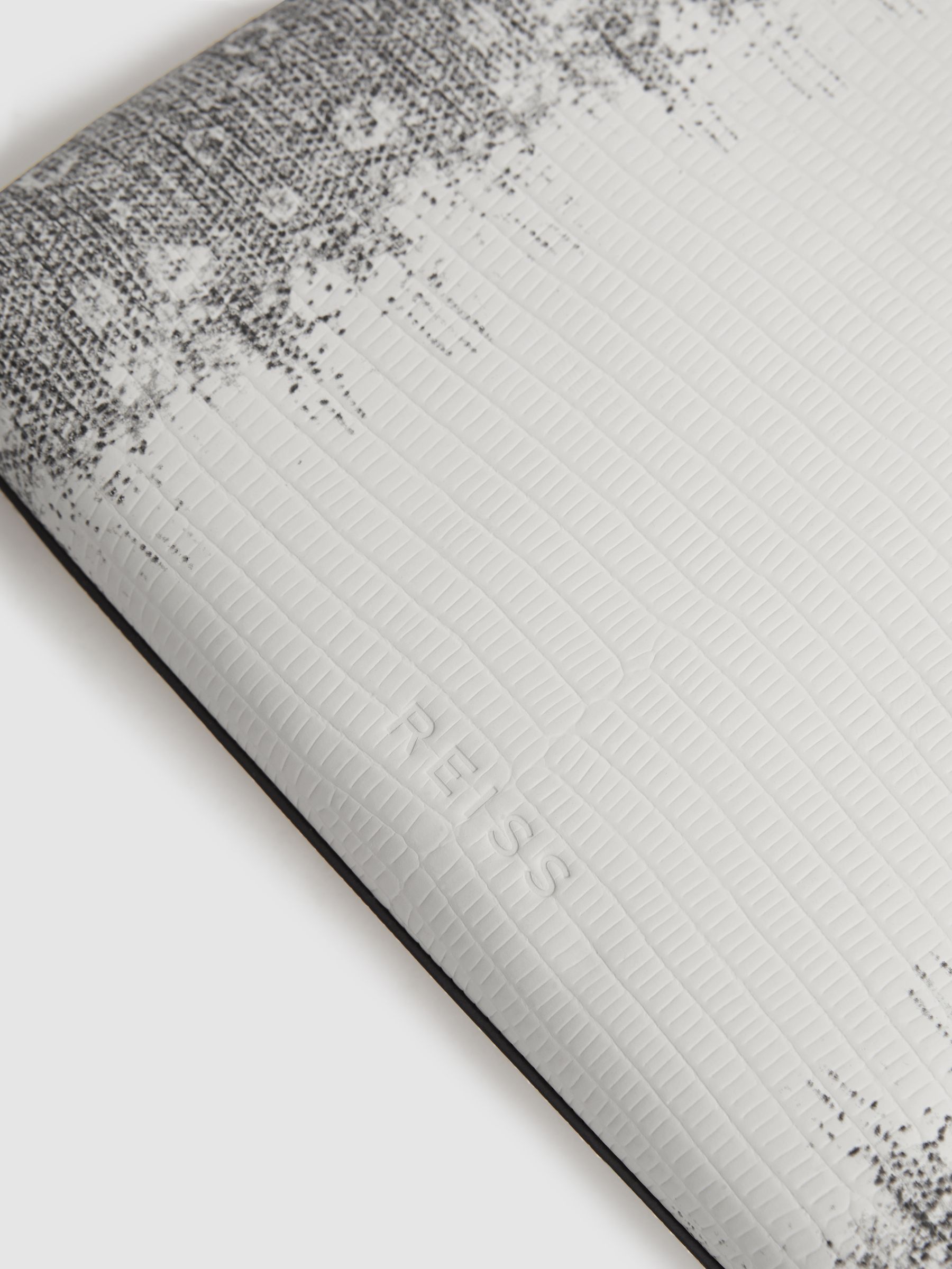 Leather Double Strap Pouch Bag in Grey/White - Image 5 of 5