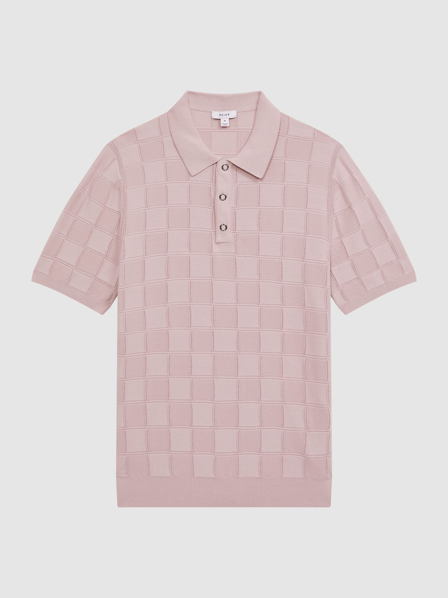 Cotton Press-Stud Polo T-Shirt in Soft Pink - Image 2 of 5