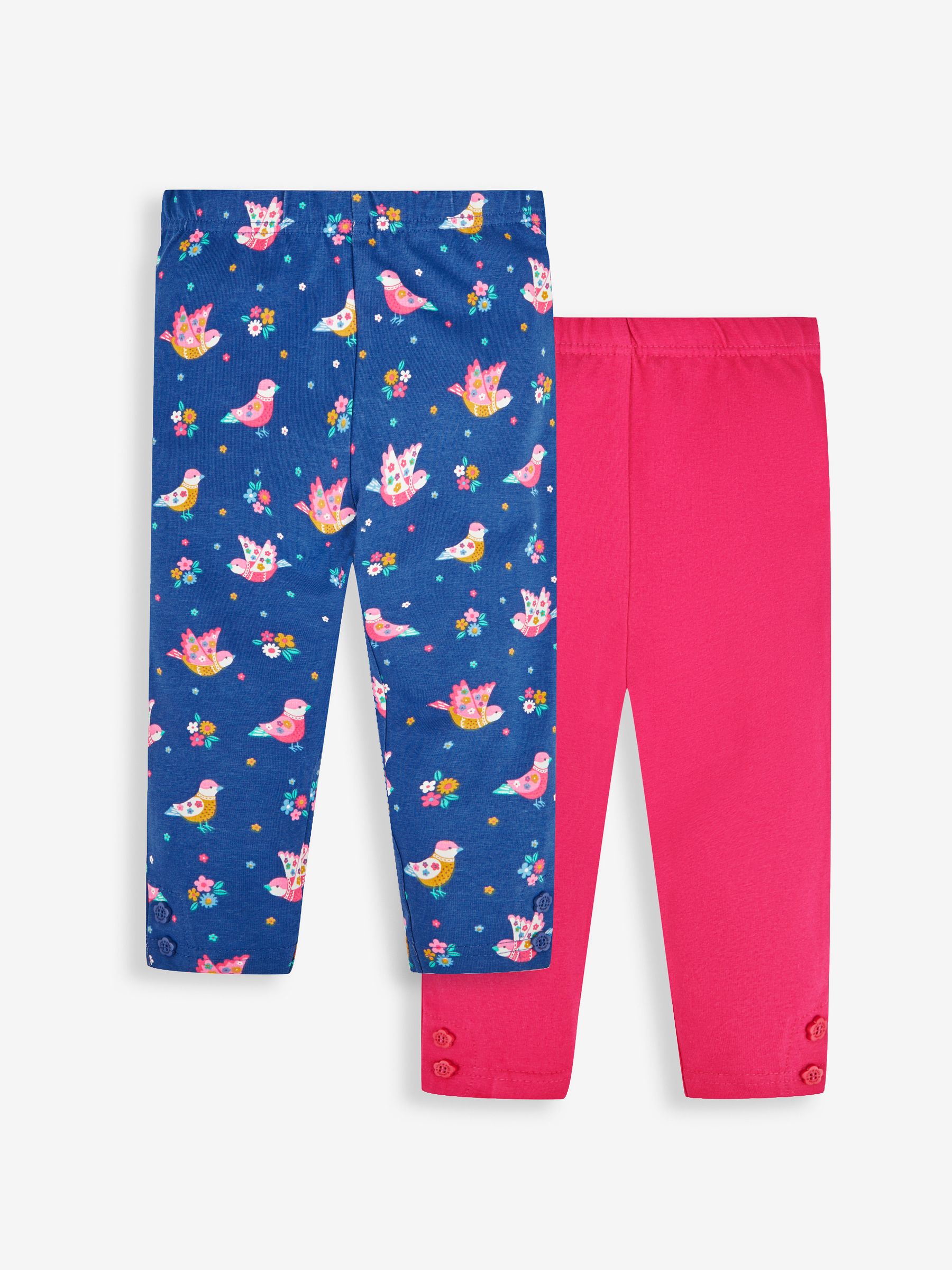 Cobalt Blue Bird & Pink Girls' 2-Pack Leggings - Image 1 of 8
