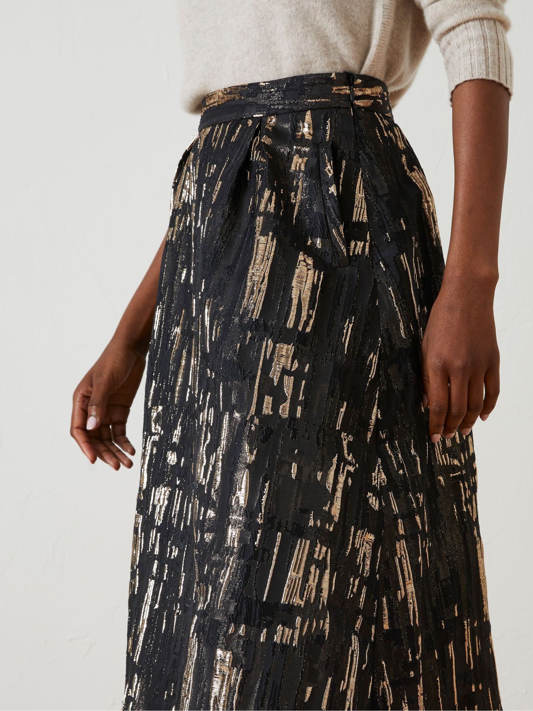 Black Cleo Jacquard Skirt - Image 4 of 6