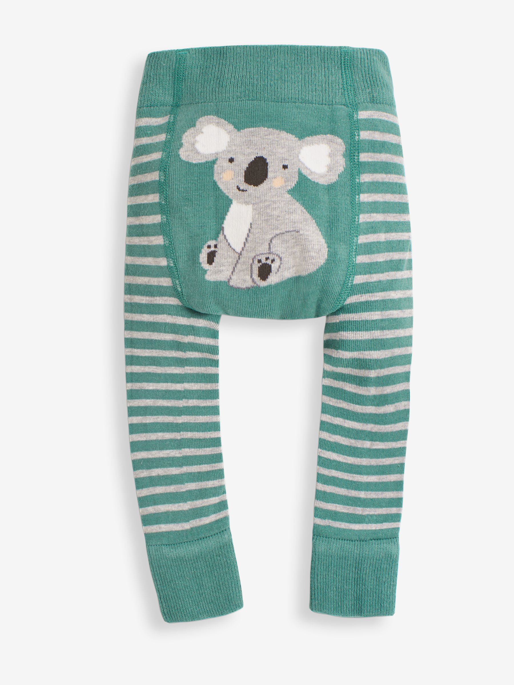 Koala Stripe Knitted Leggings in Teal - Image 1 of 2