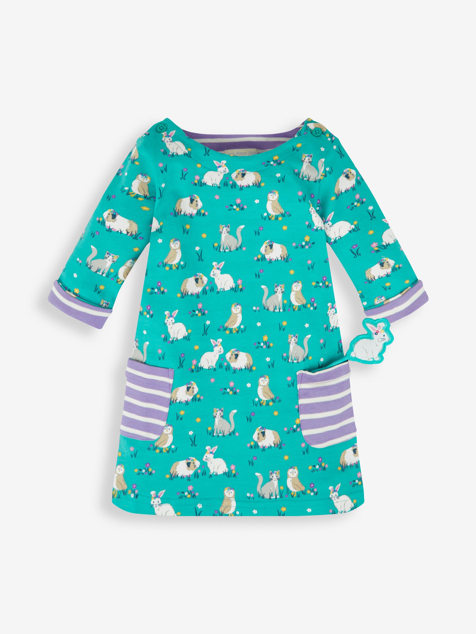 Duck Egg Green Animal Friends Girls' A-Line Dress - Image 1 of 4